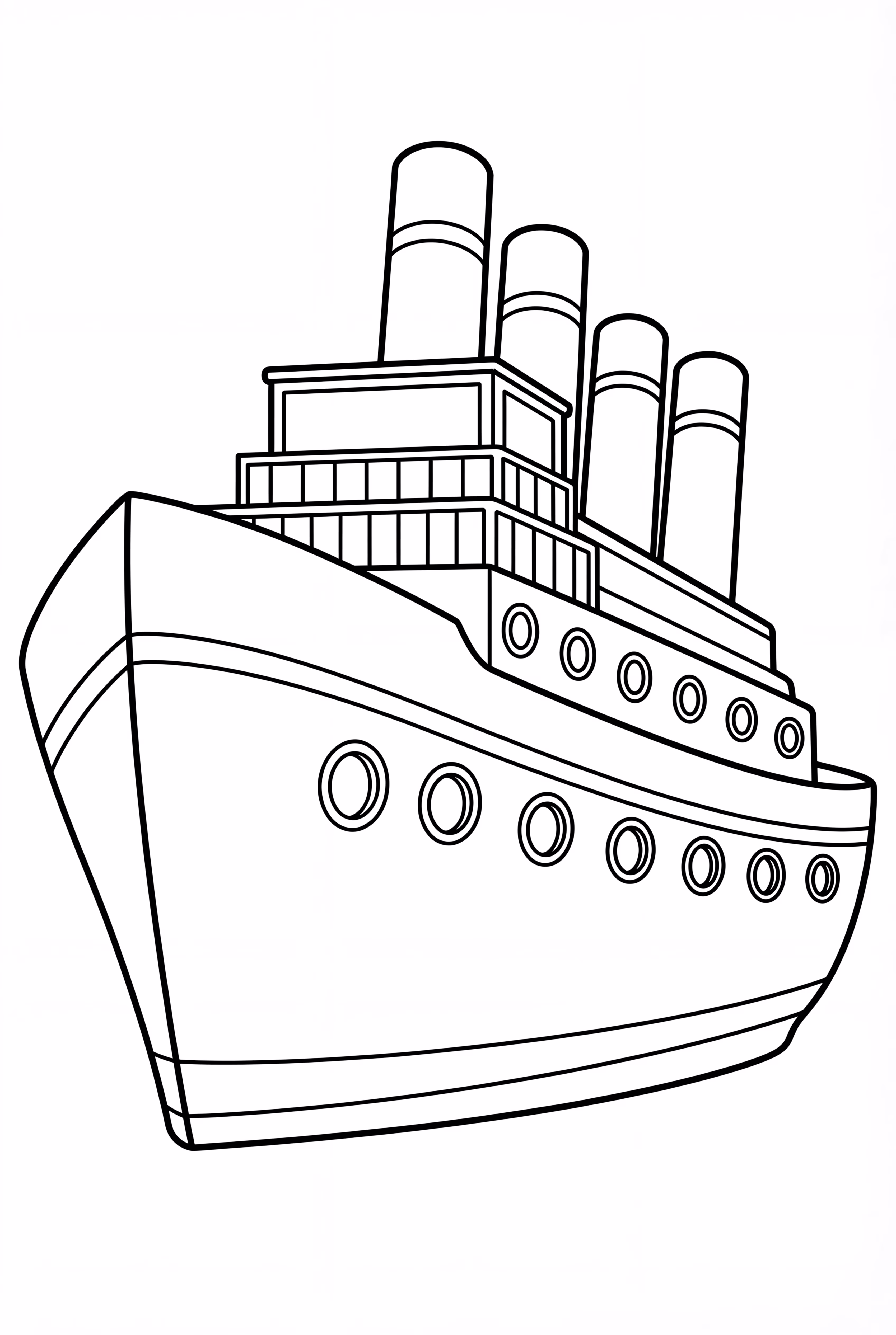 Titanic con cuatro chimeneas