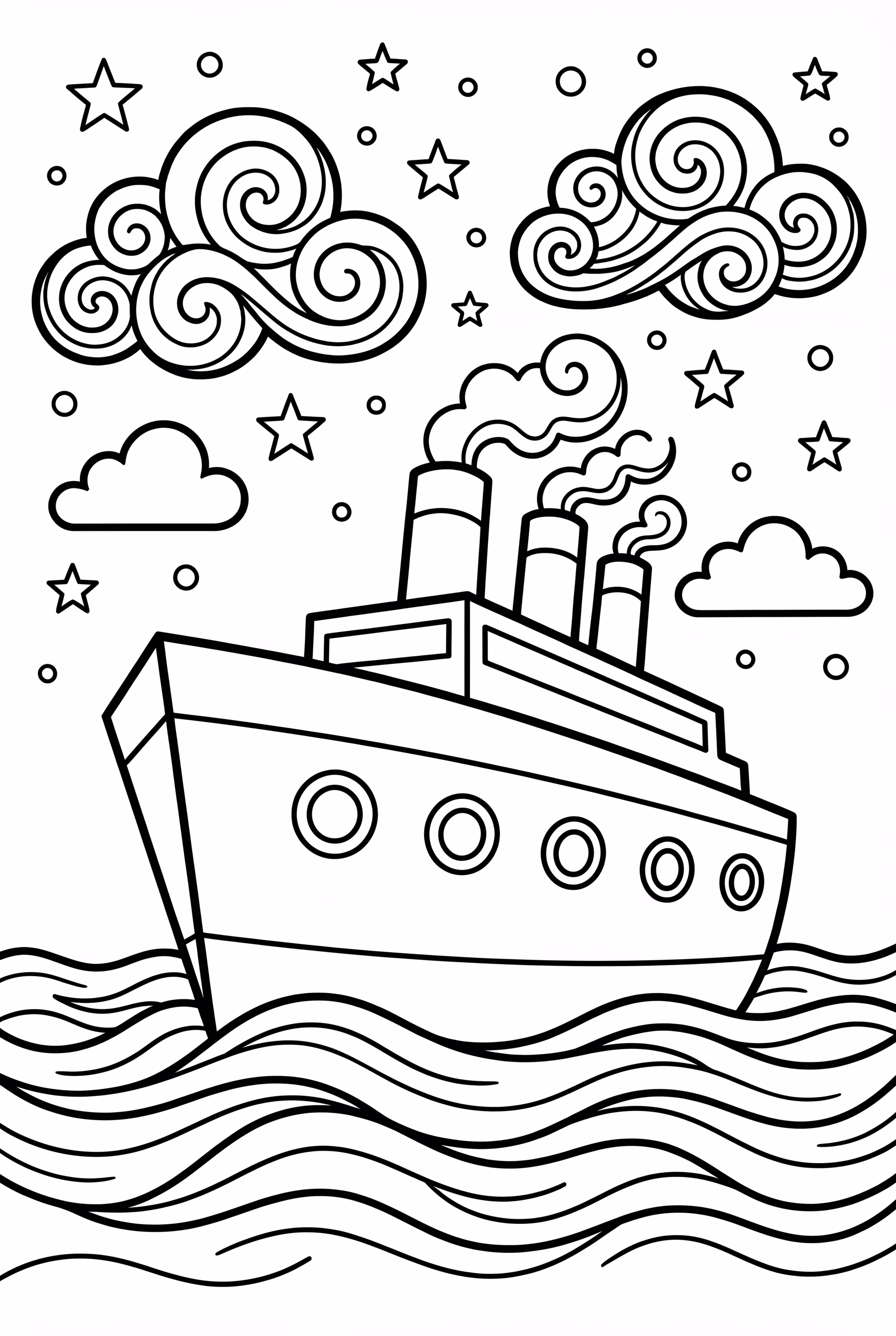 泰坦尼克號與星空雲朵