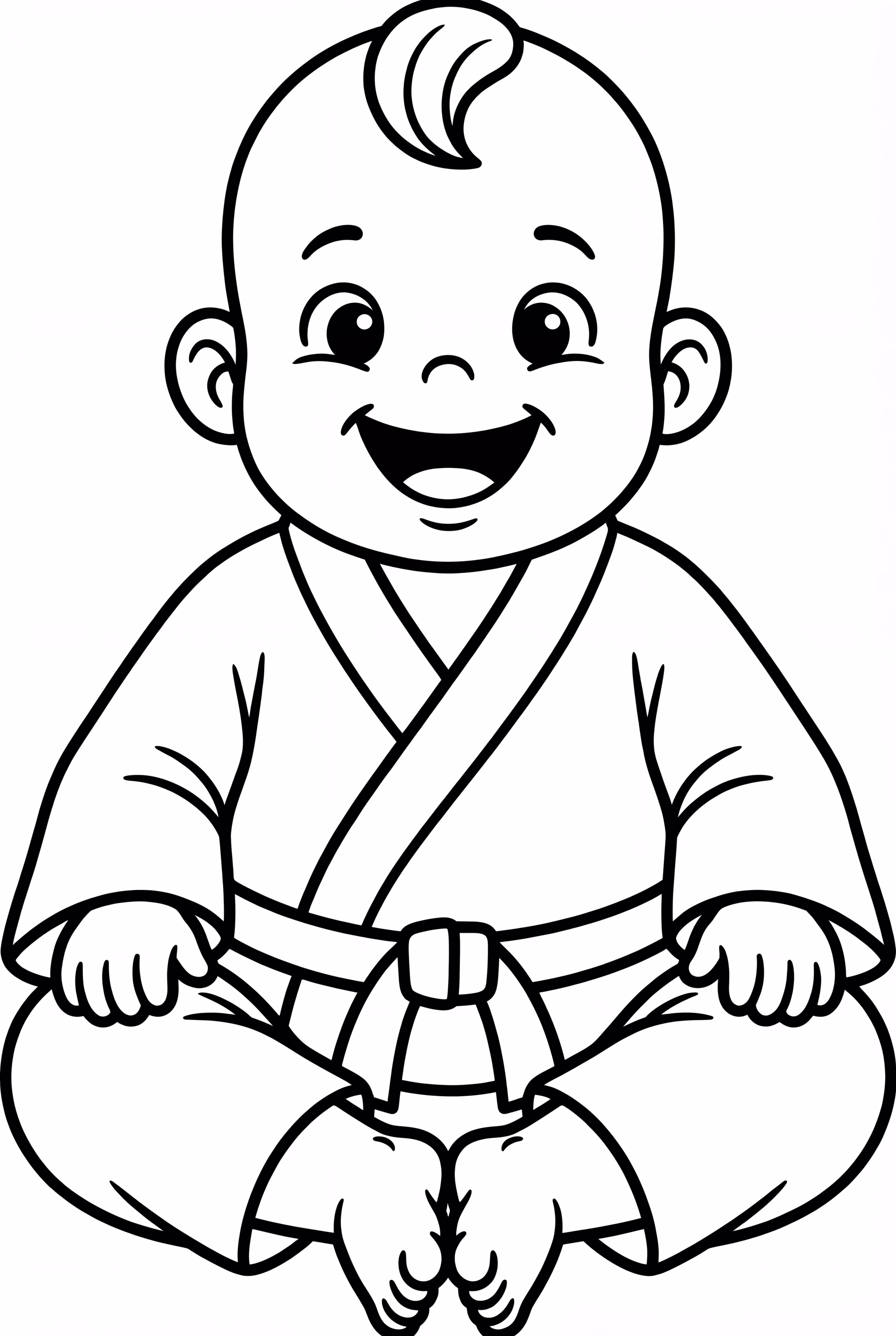 Toddler In A Big Karate Uniform