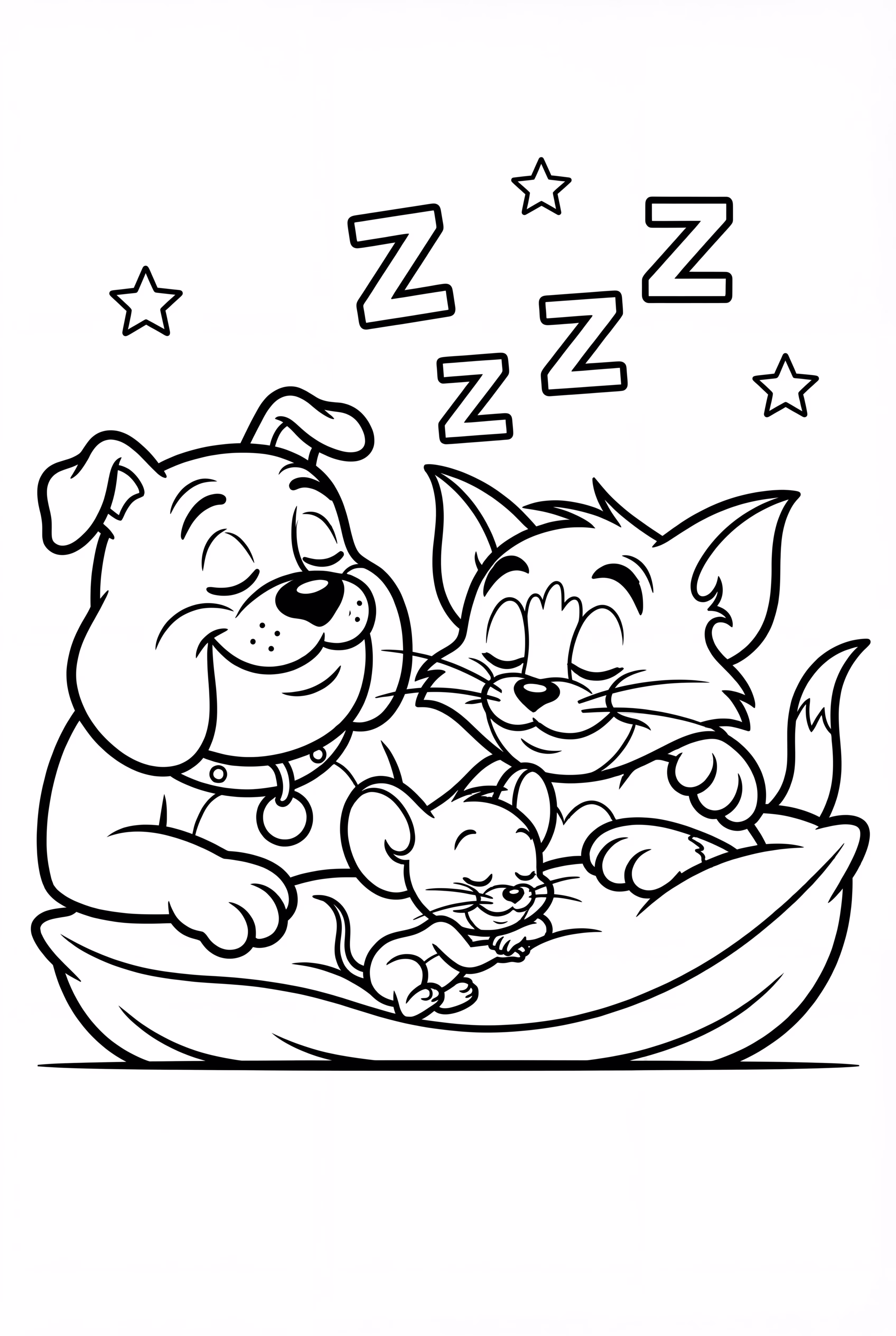 Tom And Jerry And Spike Napping