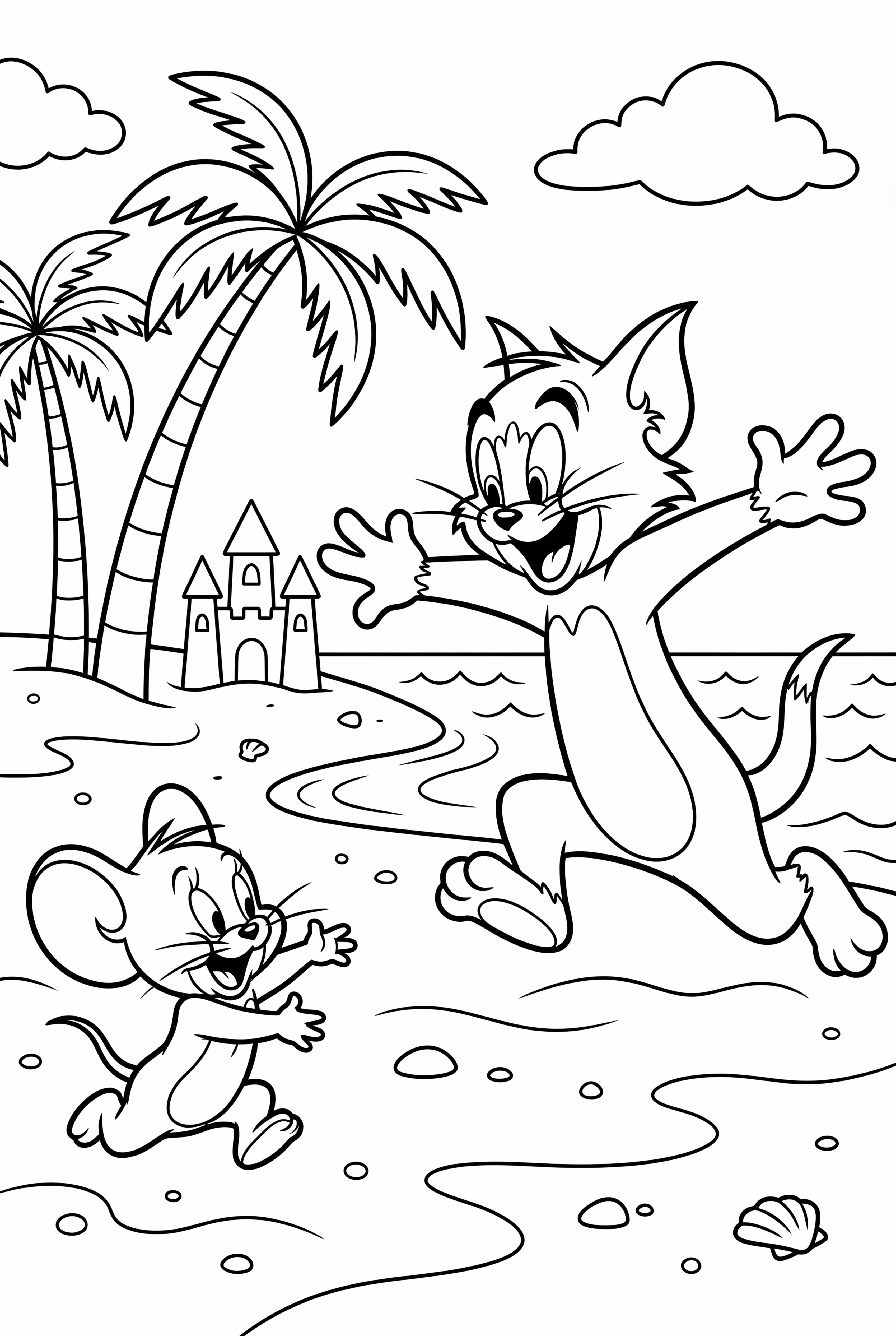 Tom And Jerry On The Beach