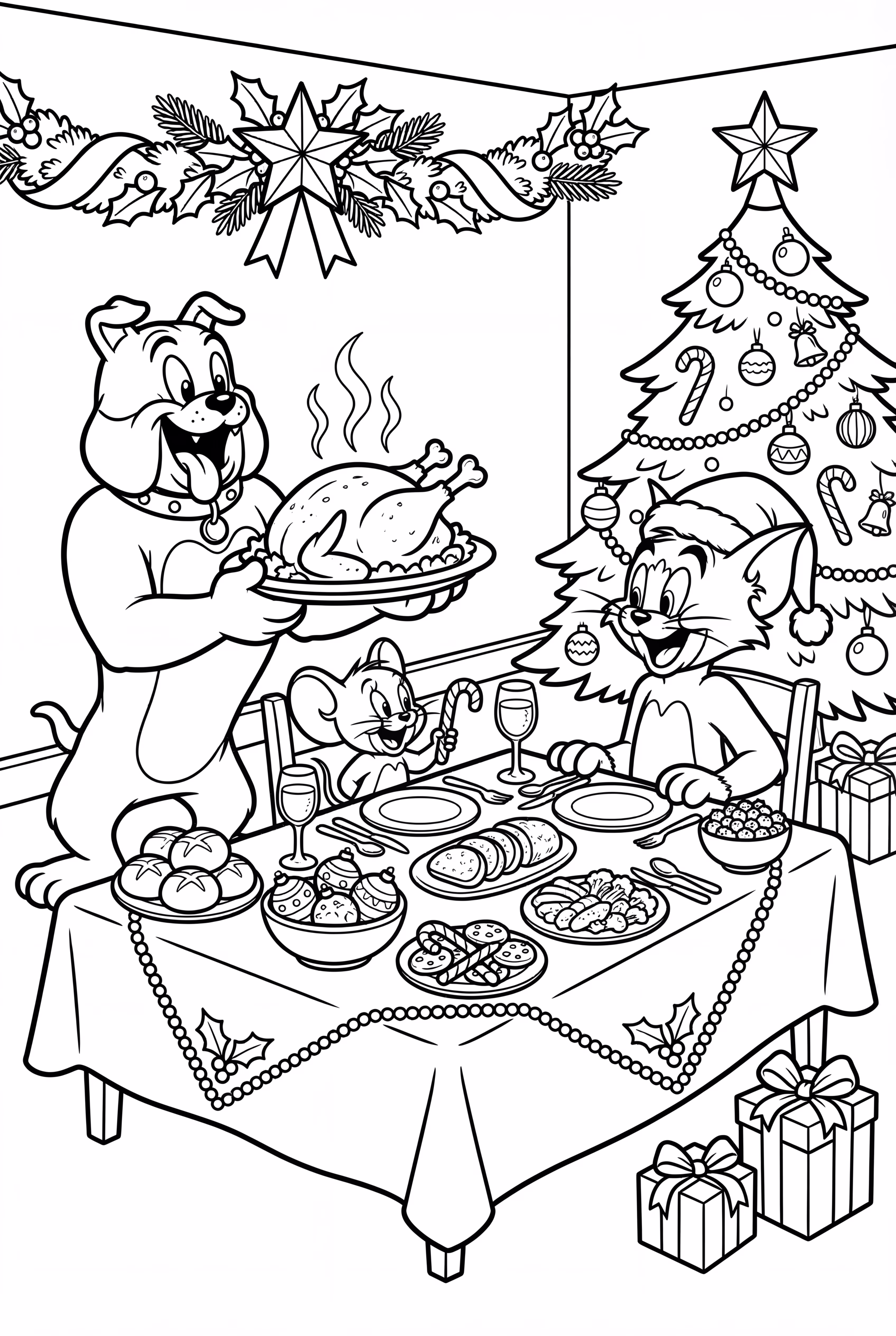 Tom And Jerry's Christmas Feast With Spike
