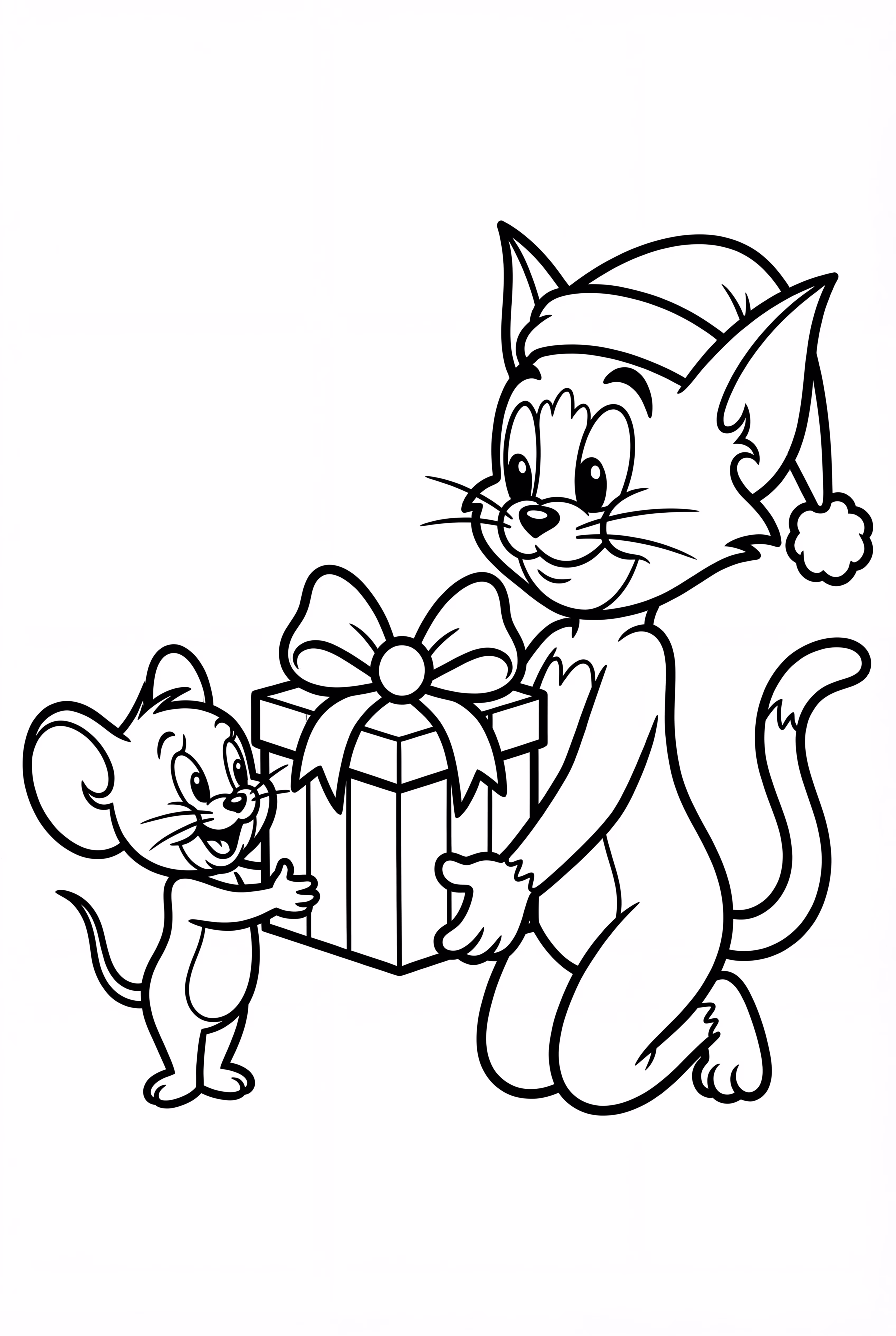 Tom And Jerry With A Christmas Gift