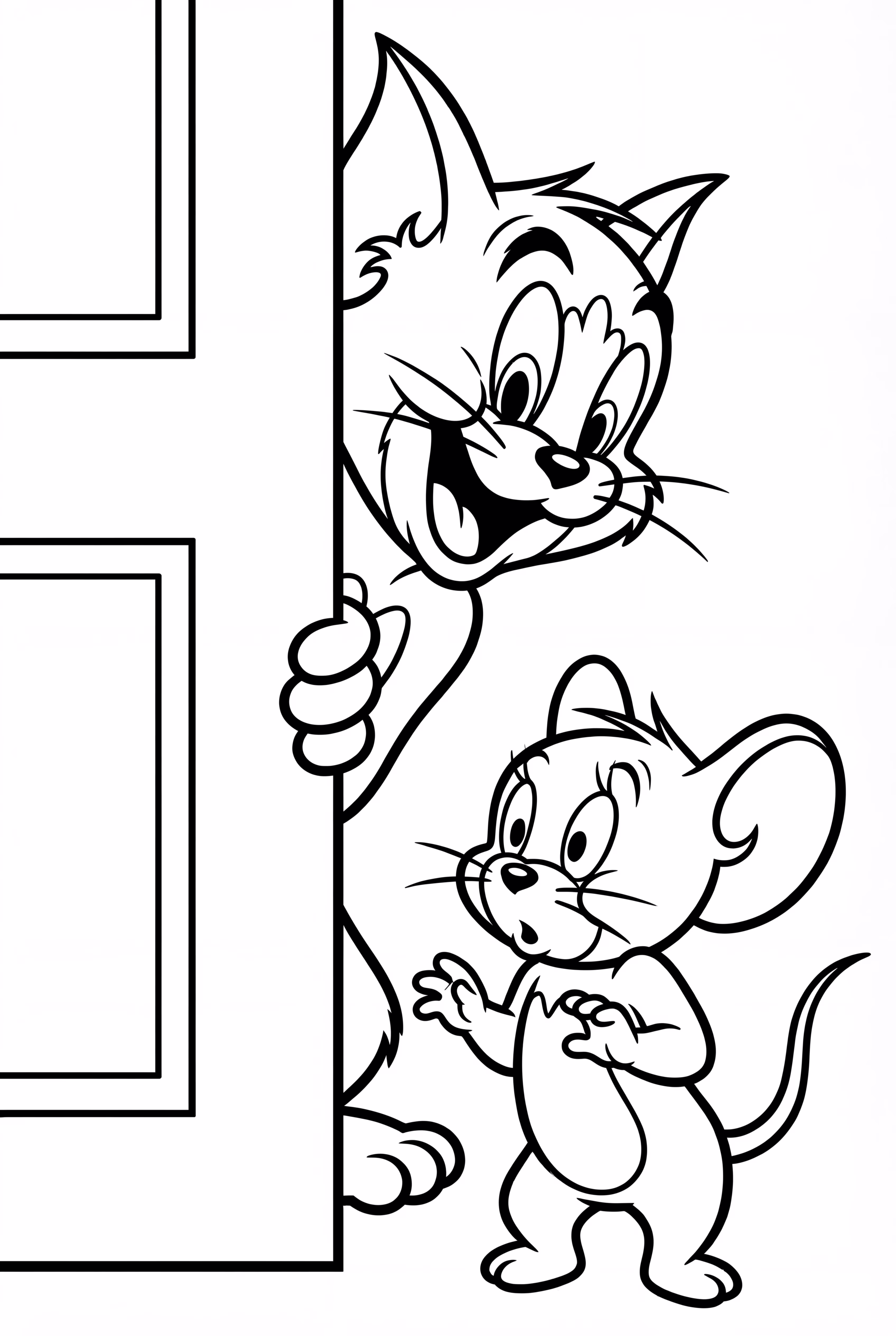 Tom Peeking At Jerry