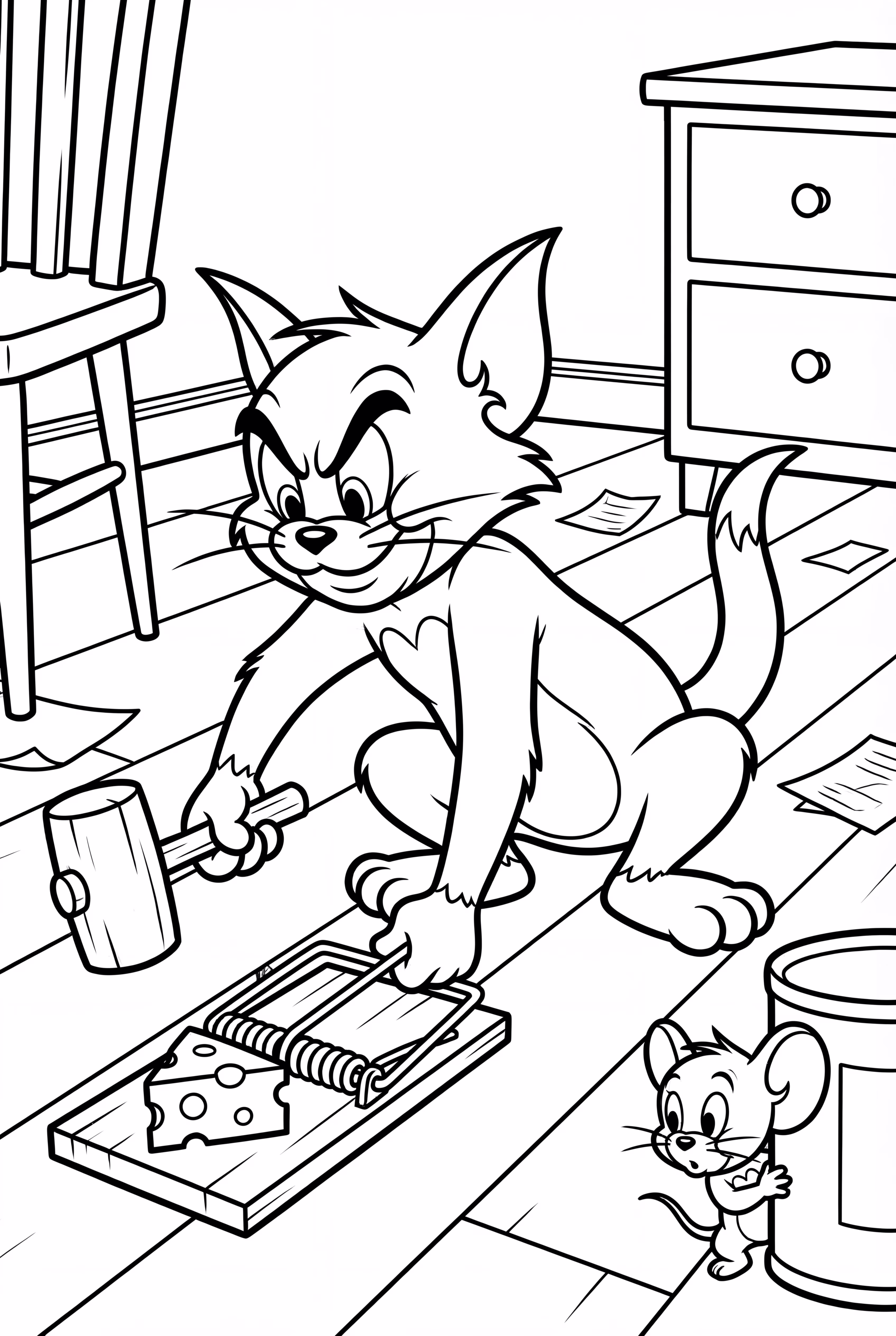 Tom Setting A Trap For Jerry