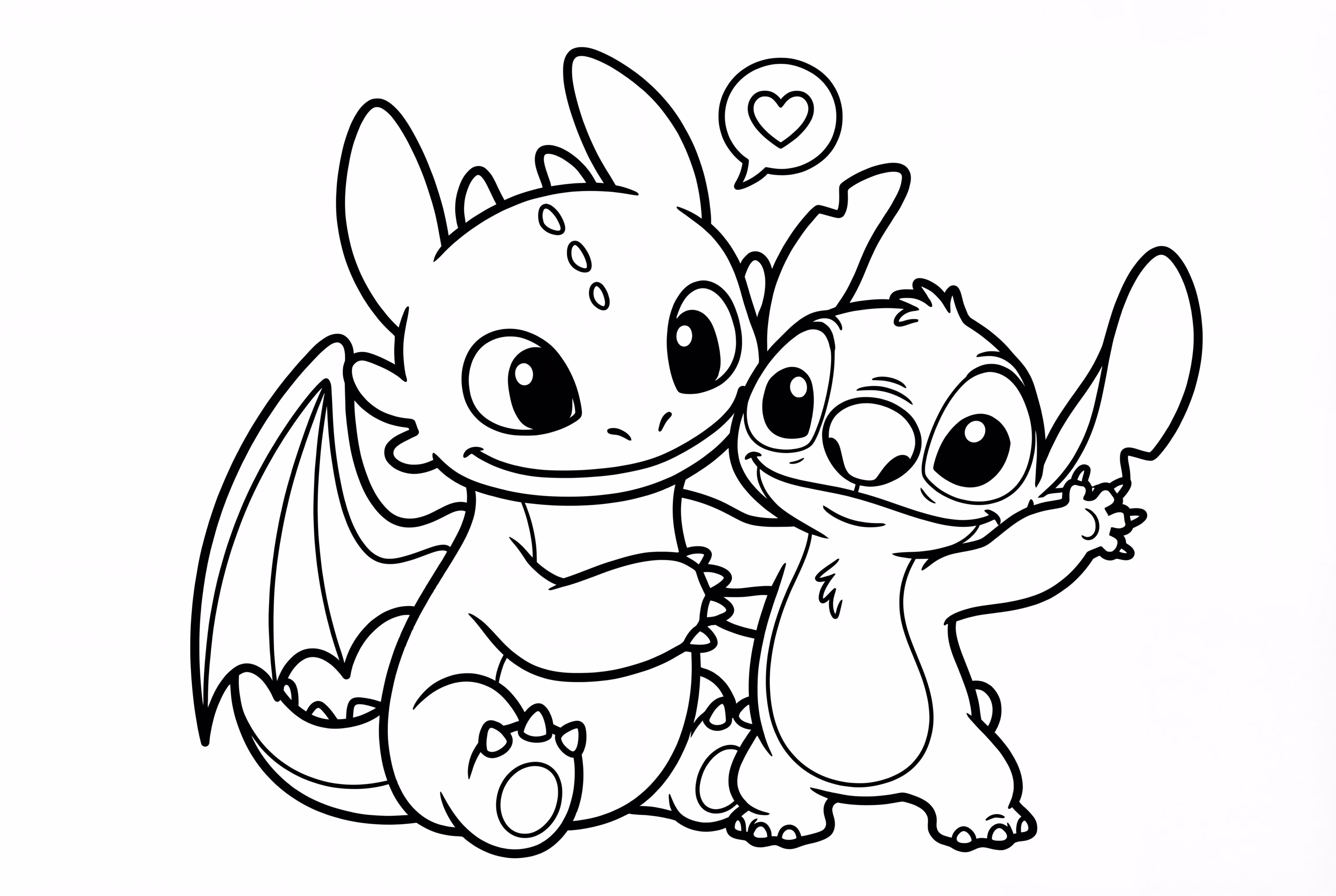 Toothless And Stitch Hugging 