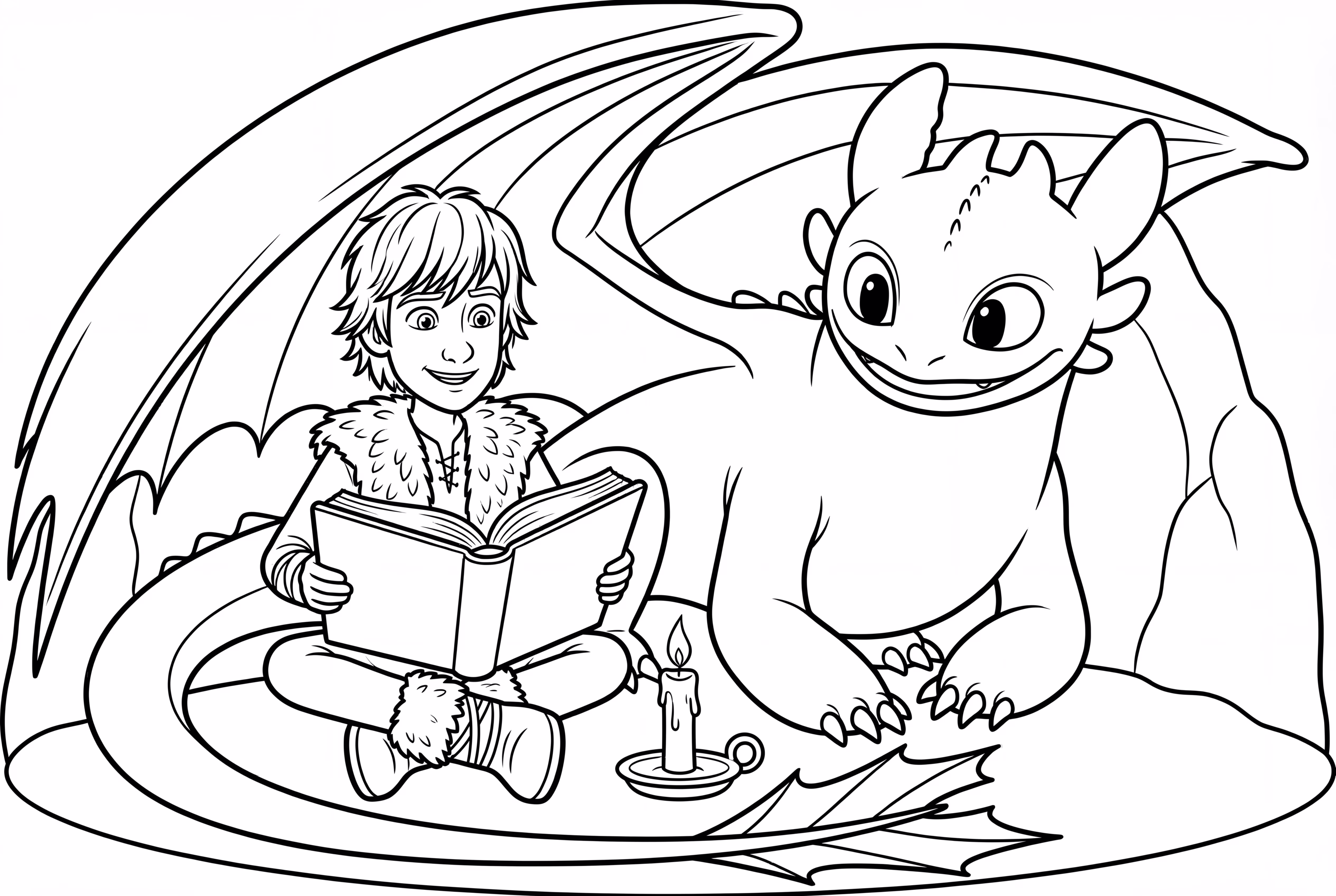 Toothlessand Hiccup Nighttime Reading