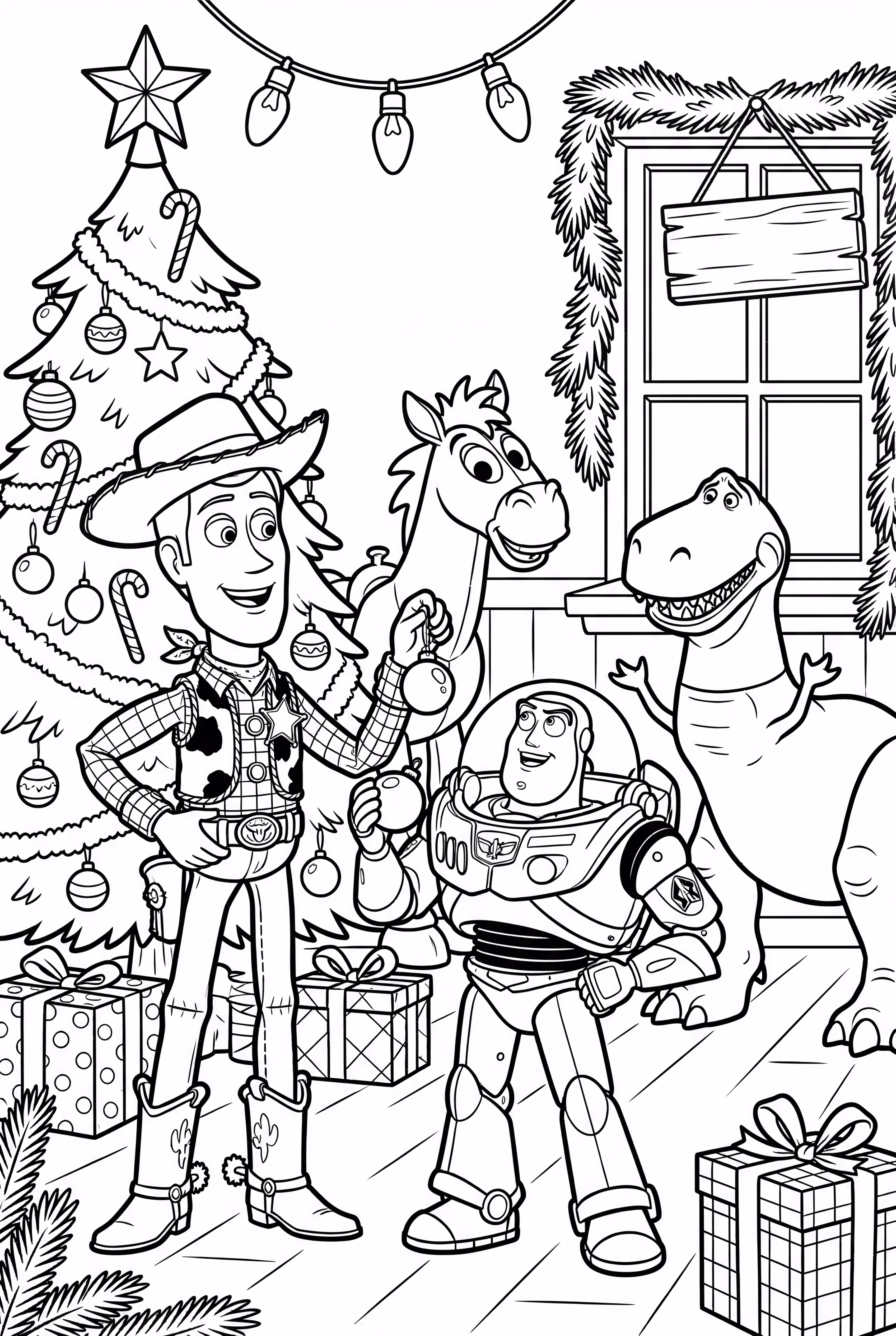 トイ・ストーリーのキャラクターたちがクリスマスを飾る-2
