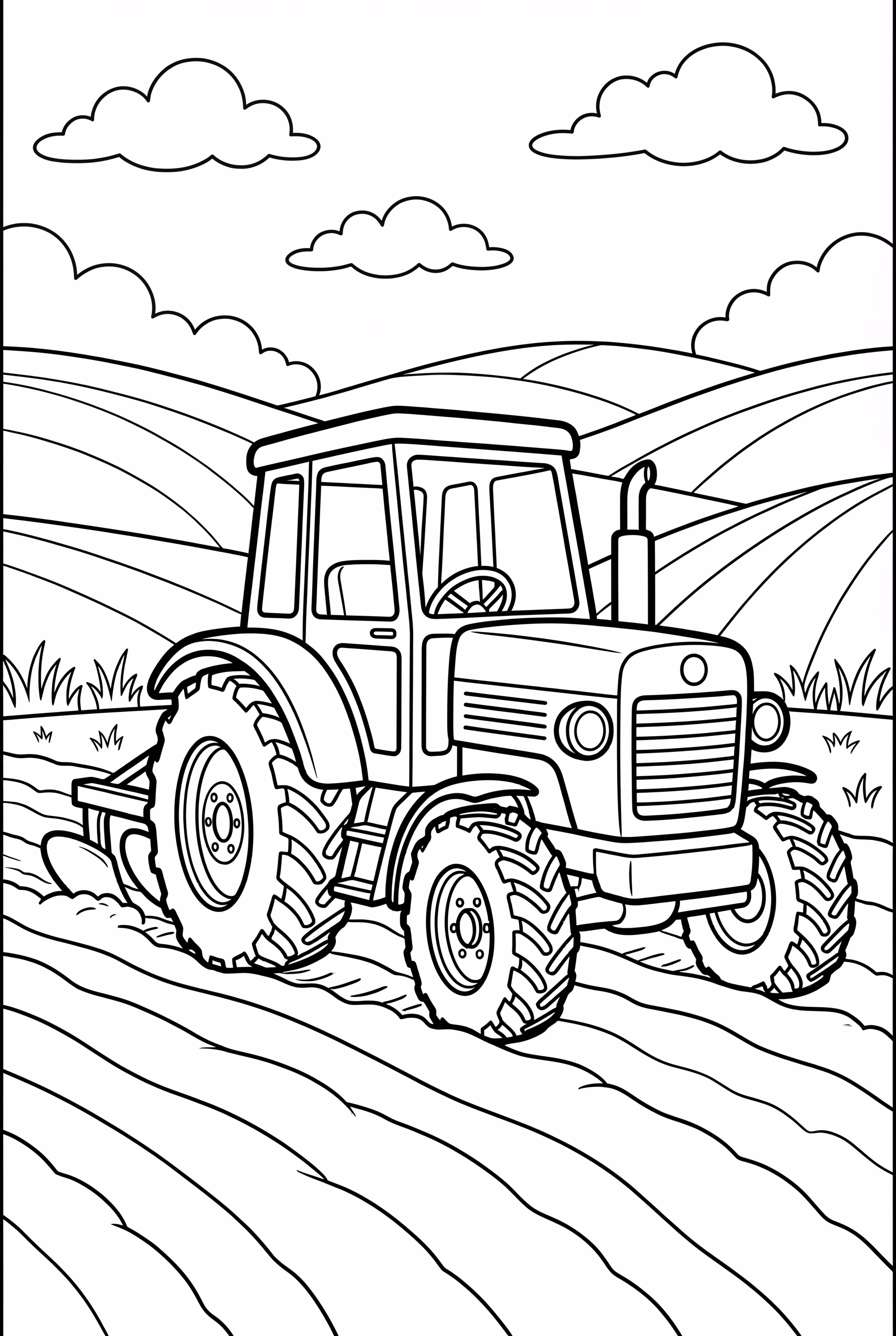 Tractor Plowing Fields
