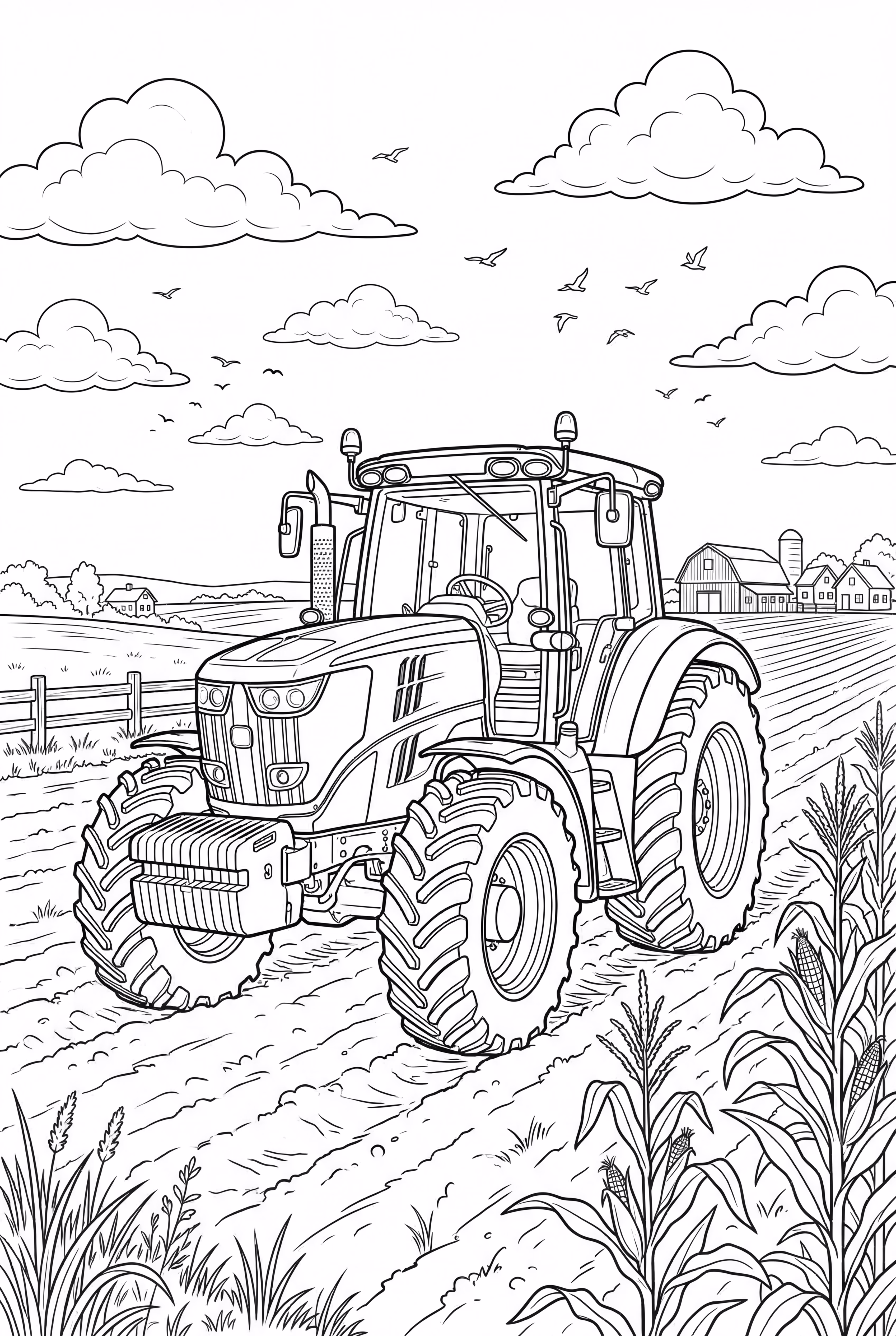 Tracteur Labourant les Champs