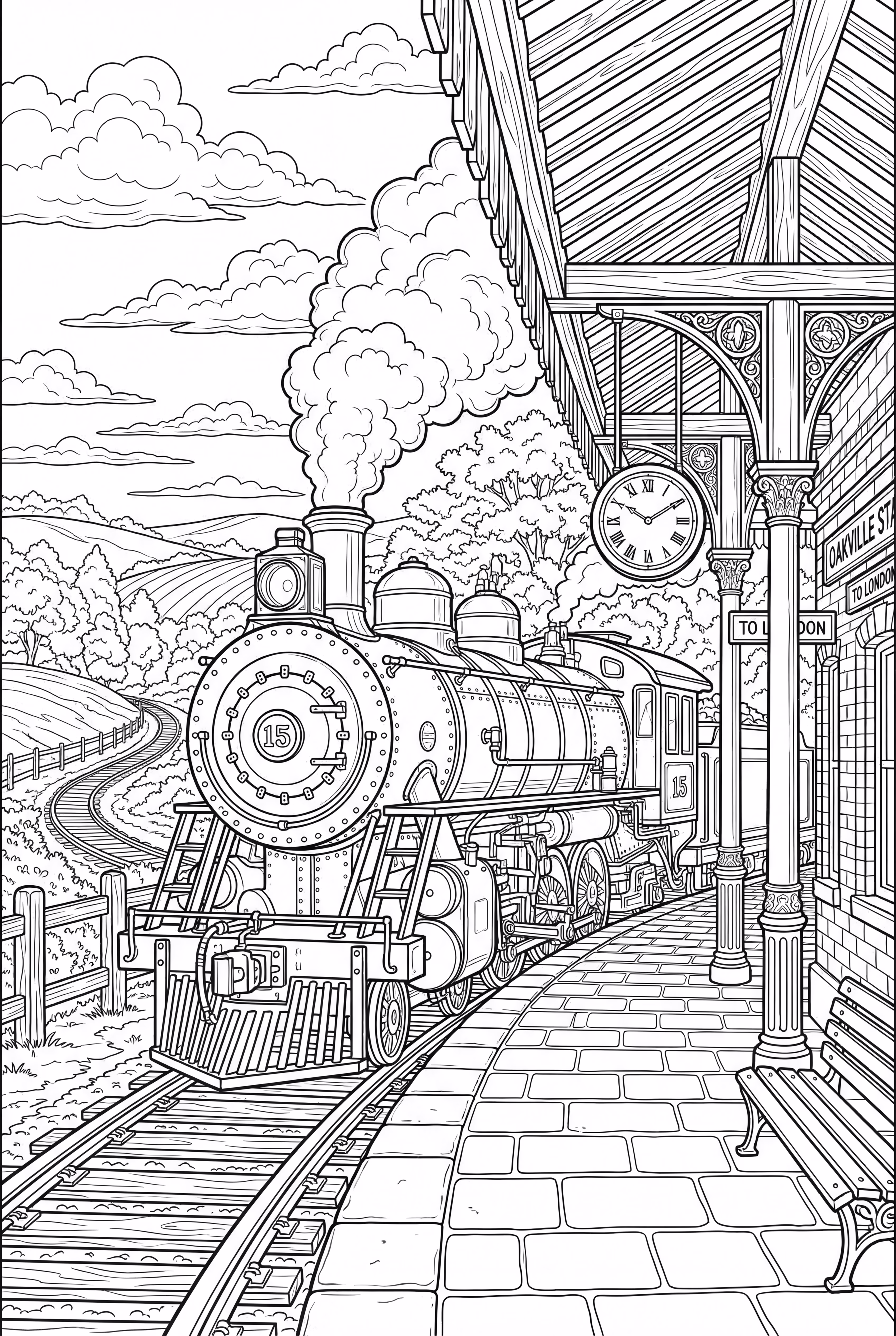 列车驶入乡村小站