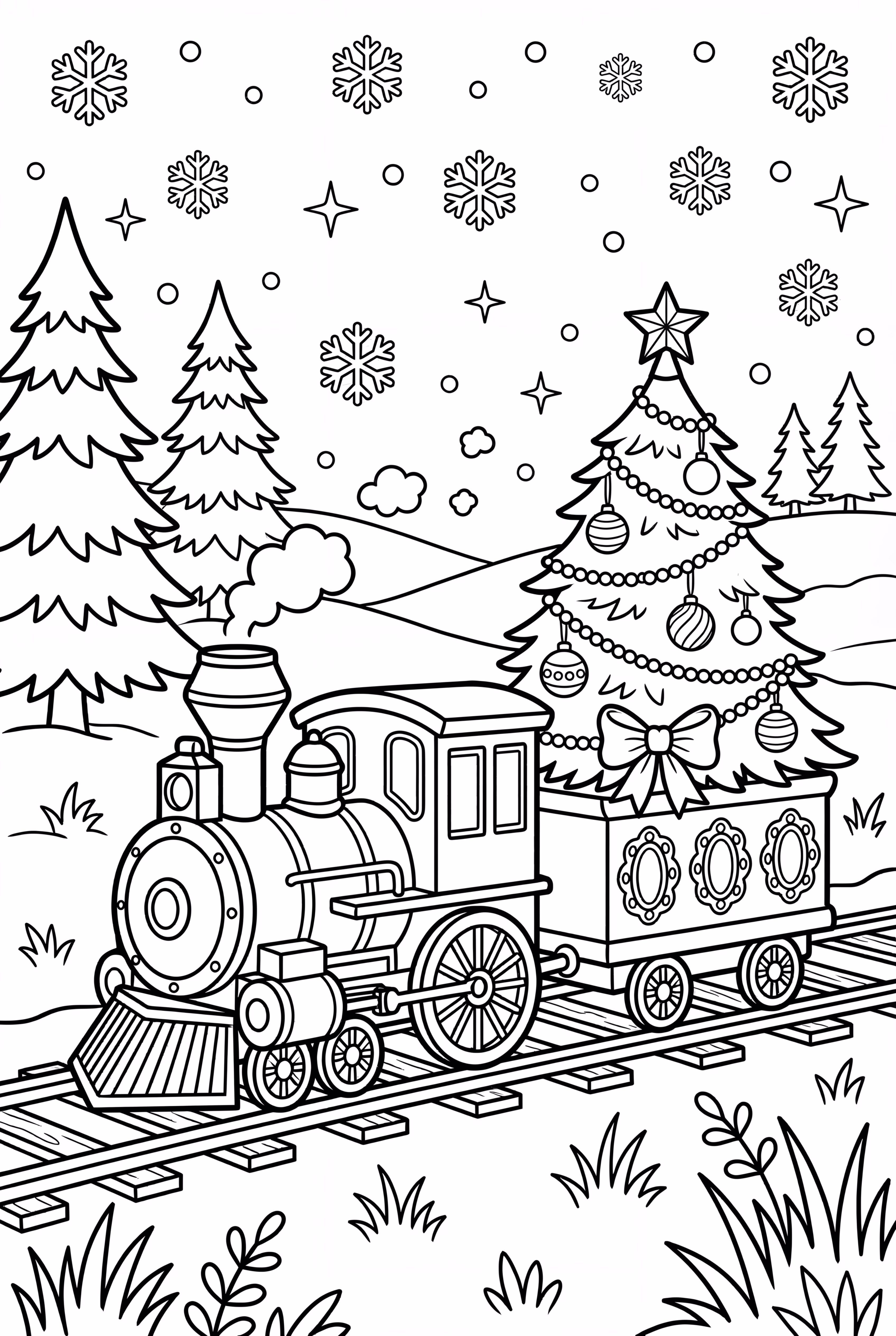 Zug mit einem Weihnachtsbaum-2