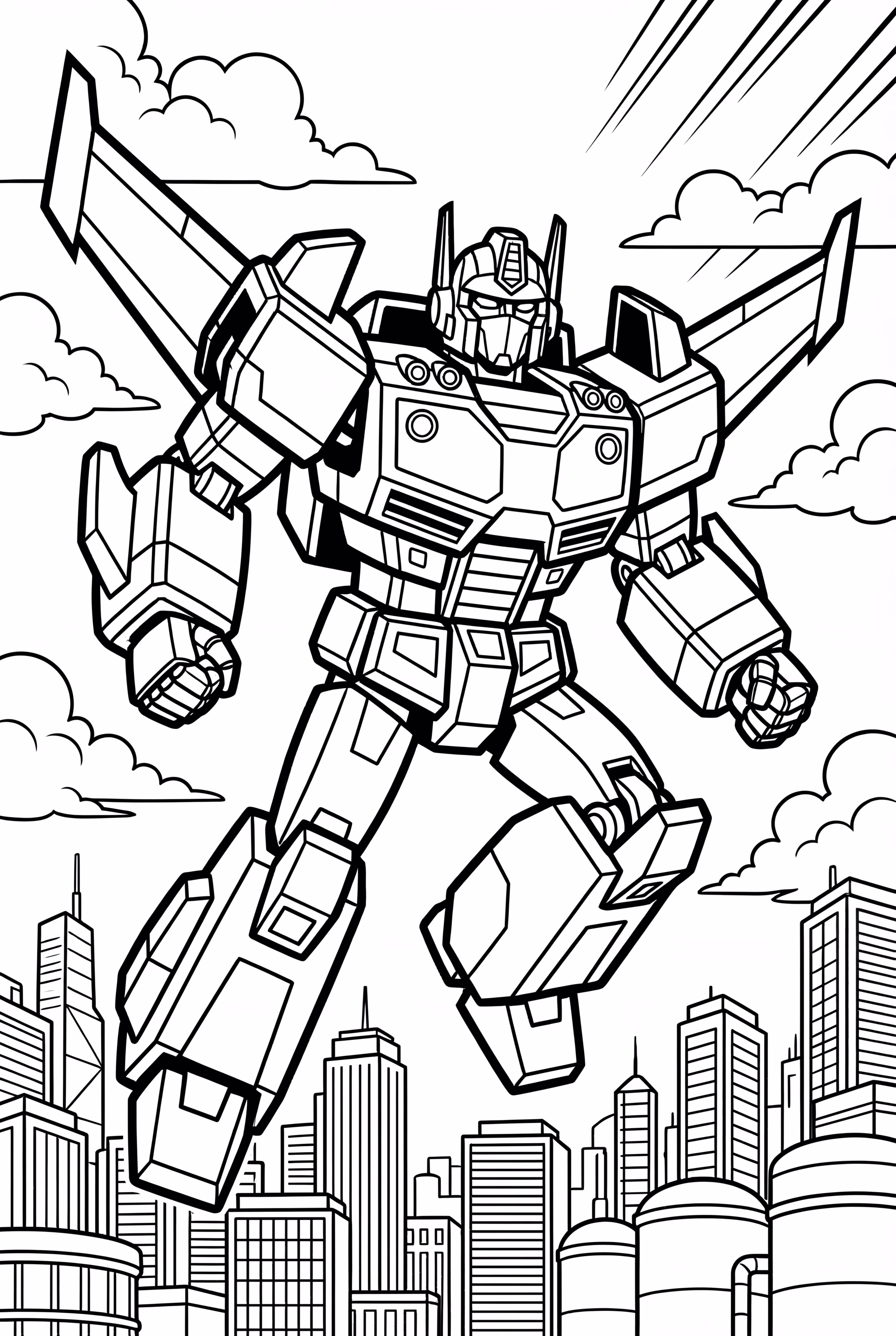 Transformers Robots in Disguise Flying Above the City-2