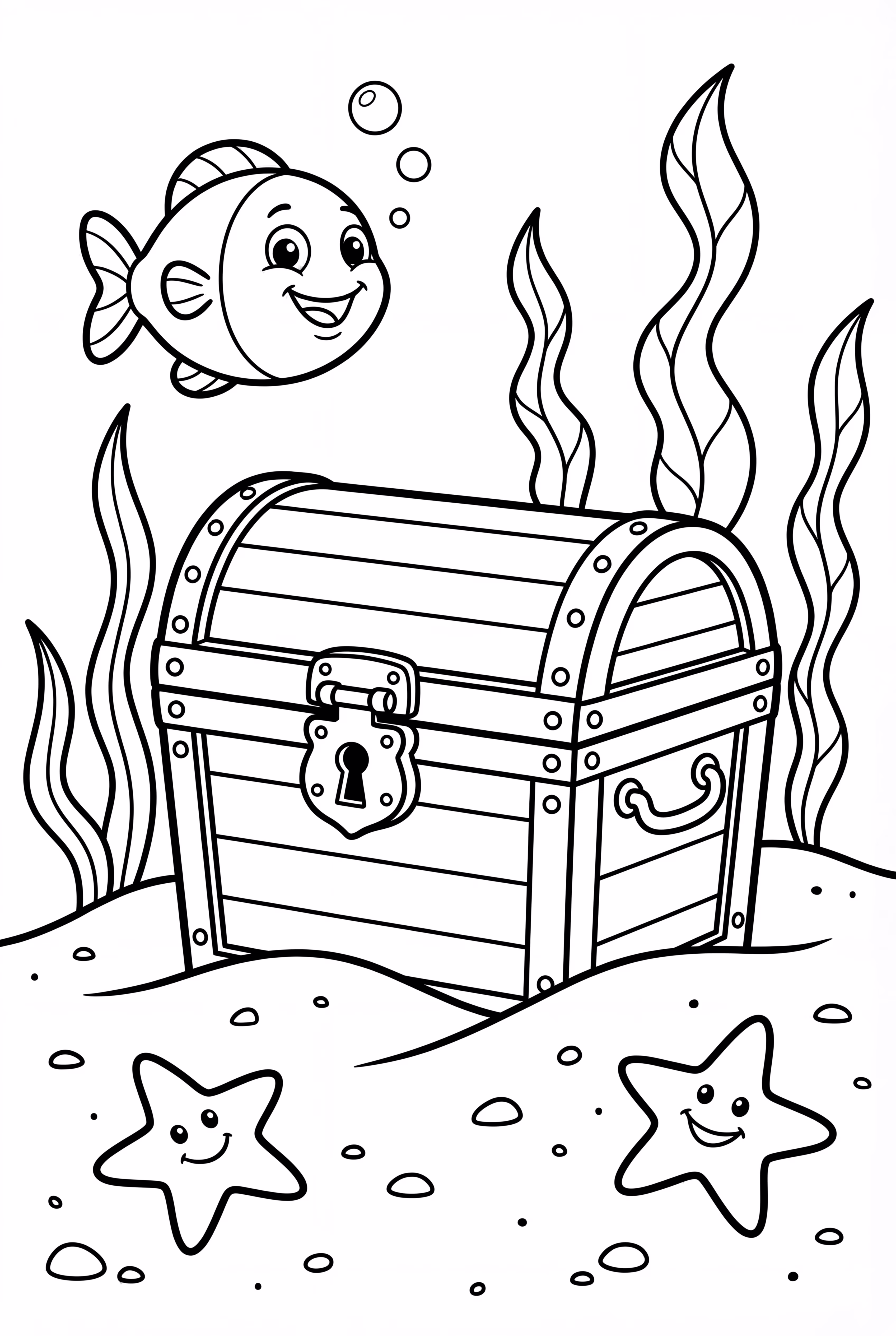 Treasure Chest On The Seafloor Under The Sea