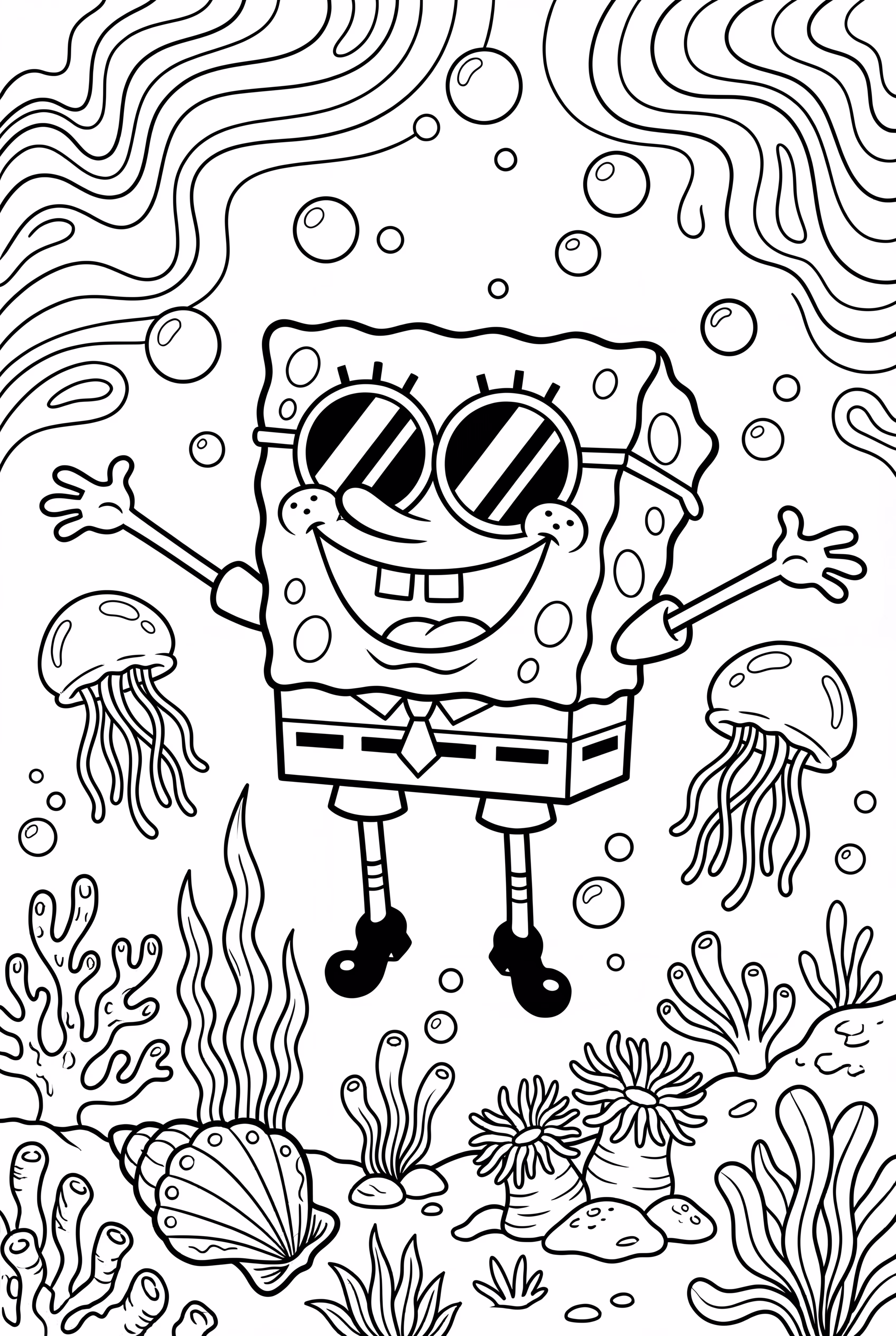Trippy Spongebob Underwater Scene-2