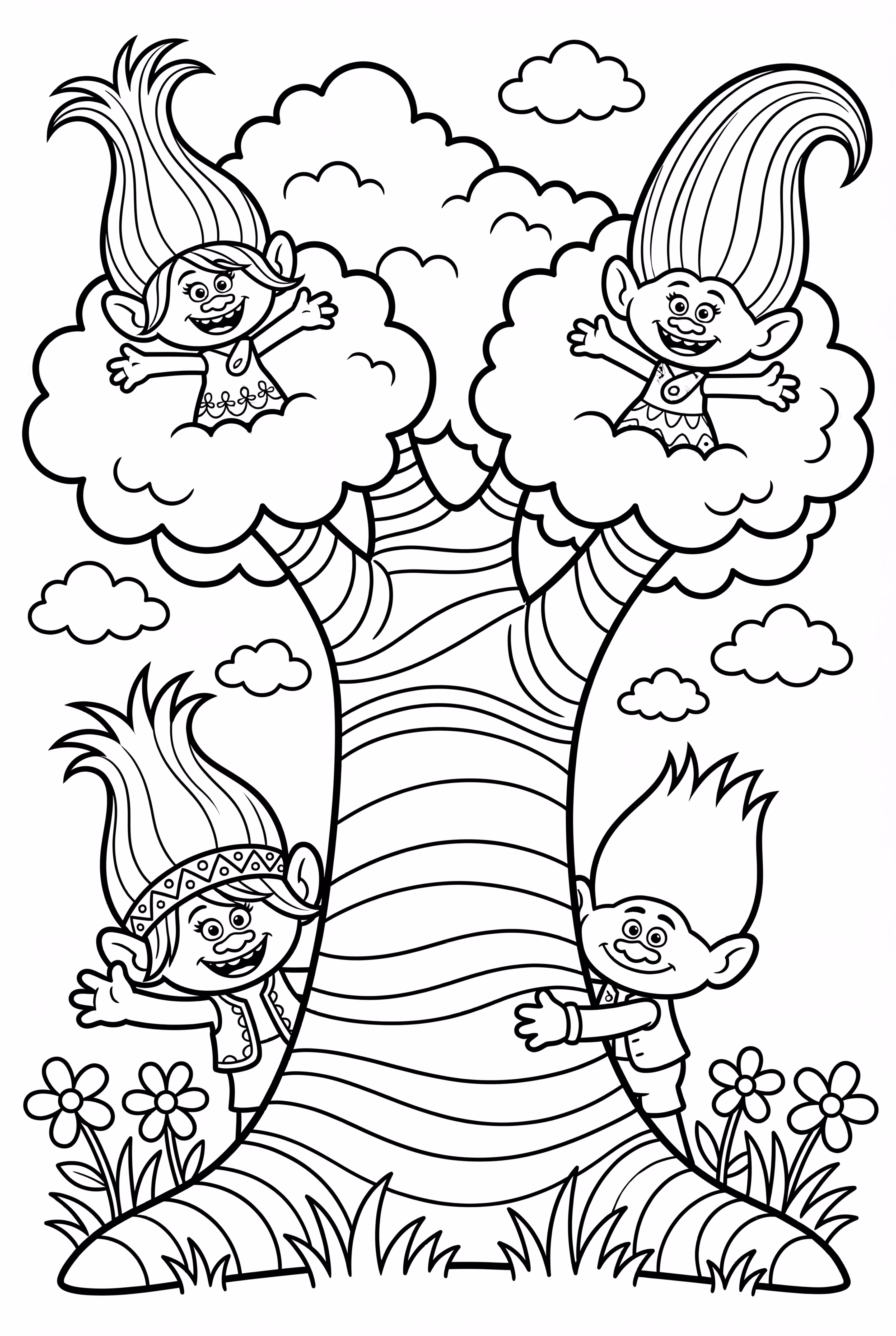 Trolls Branch Climbing Rainbow Tree