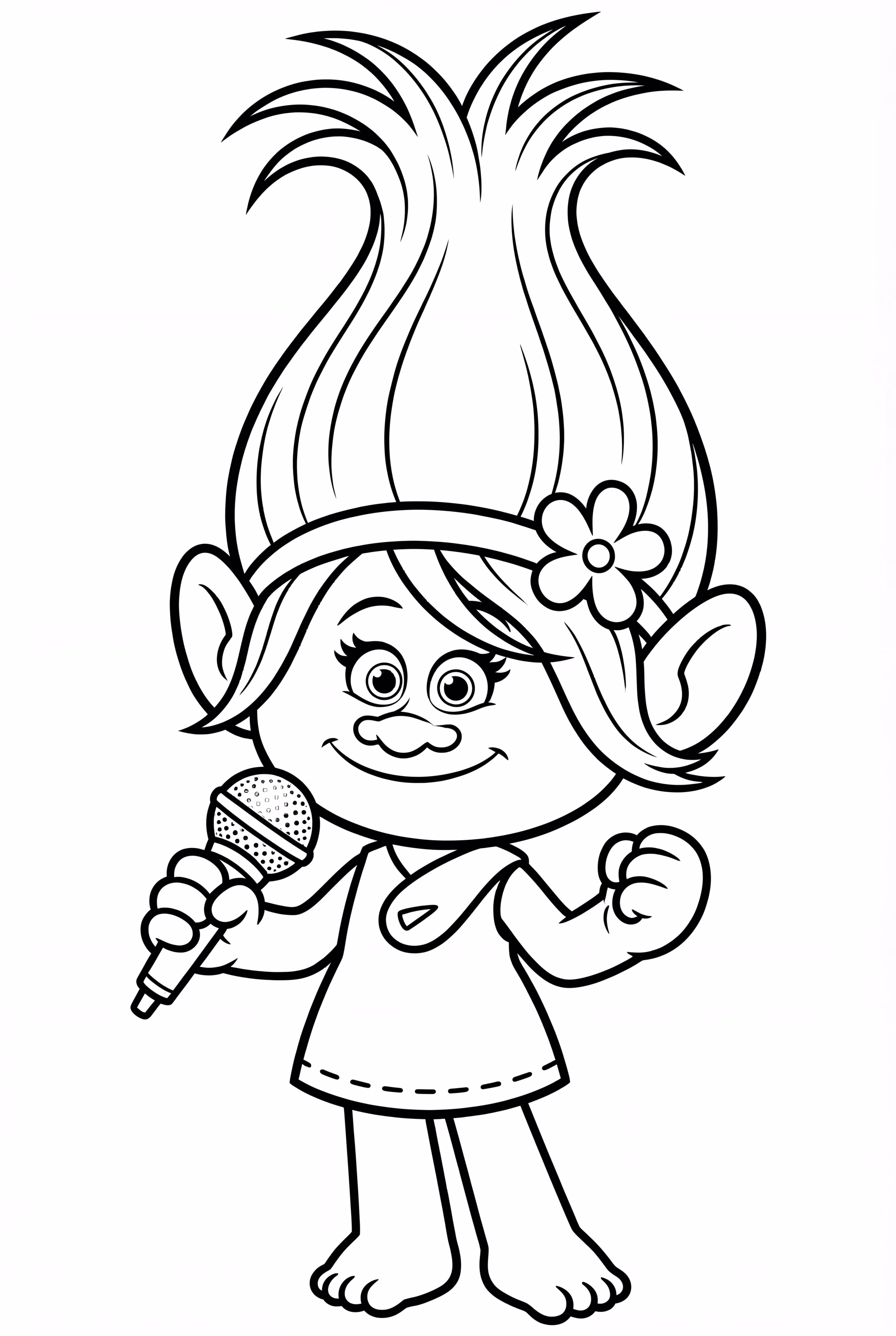  trolls poppy 手拿闪亮麦克风