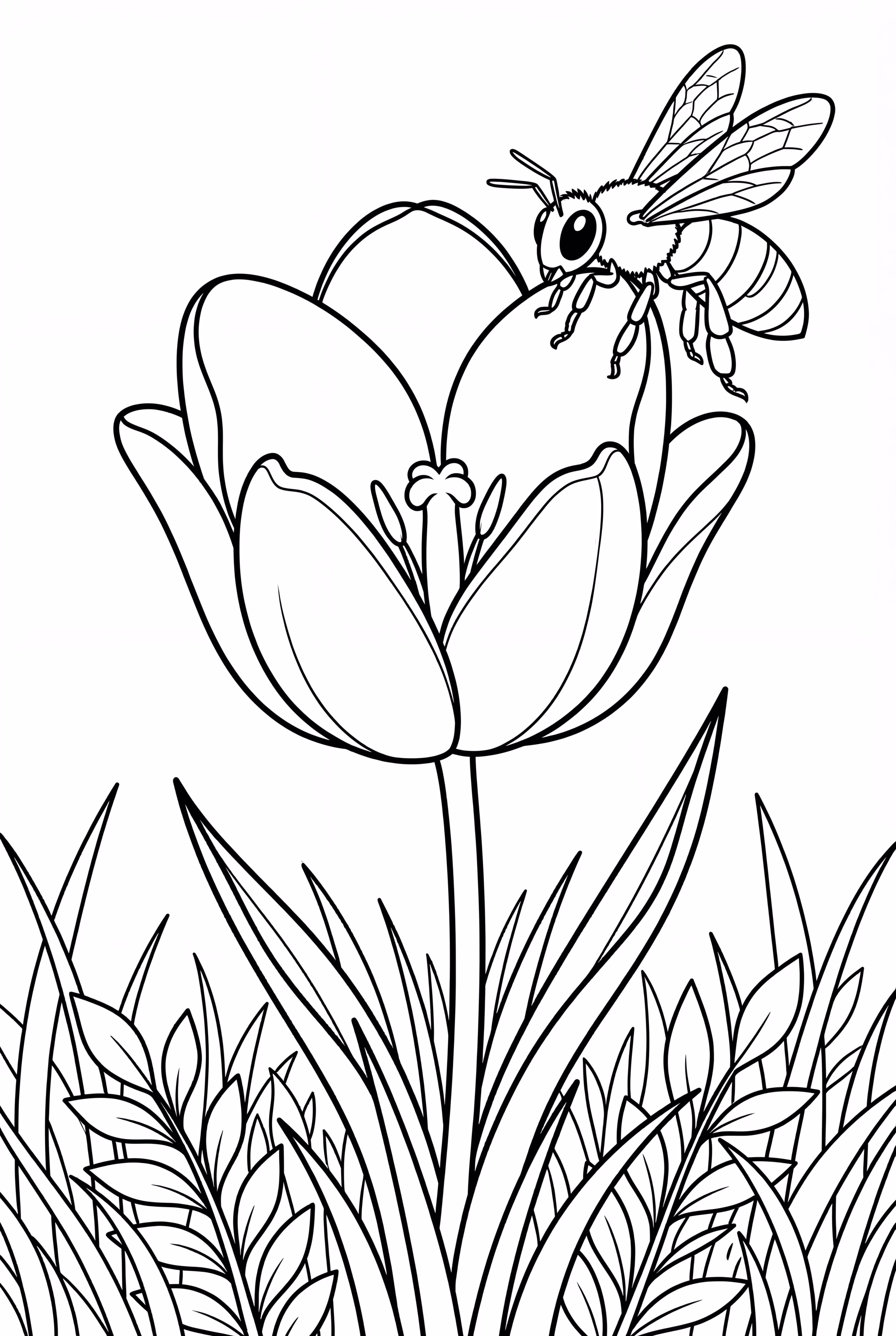 Tulip and Bee Interaction