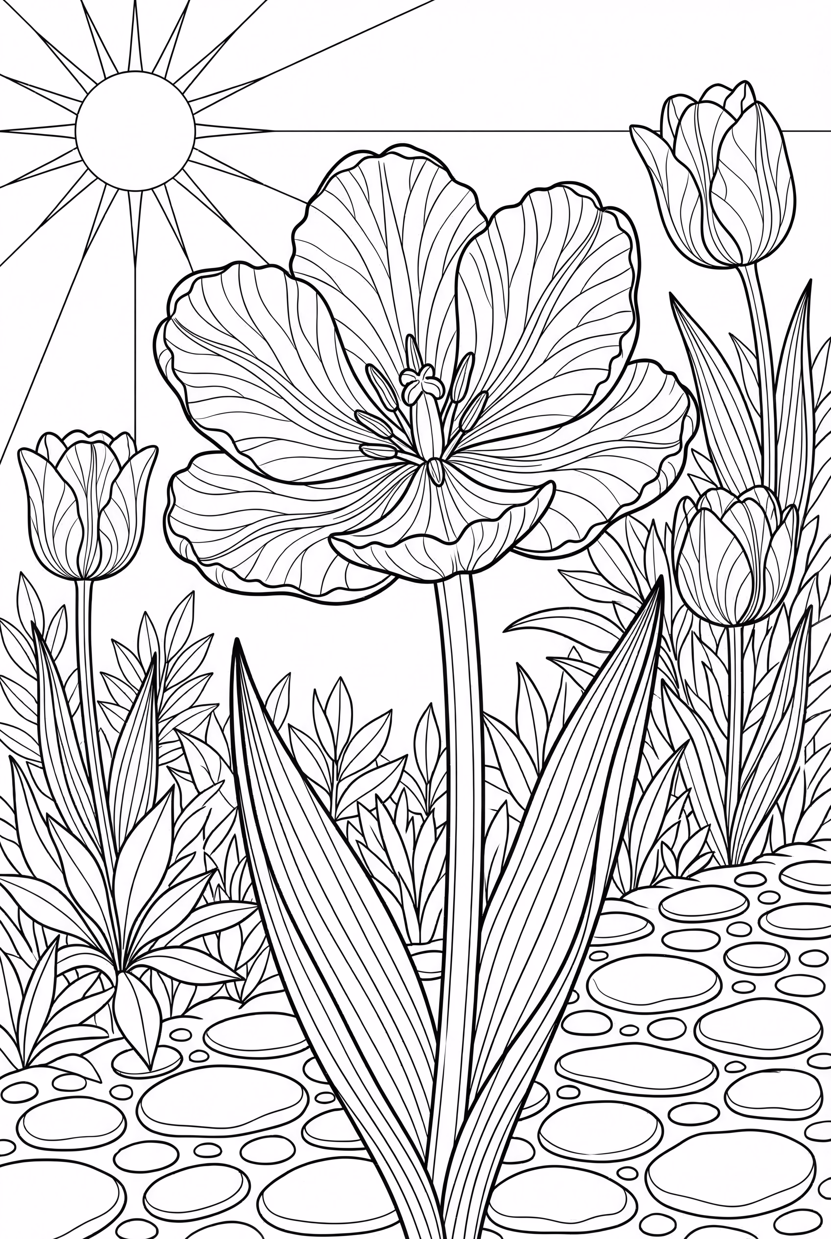 Tulipe dans le style d'illustration botanique