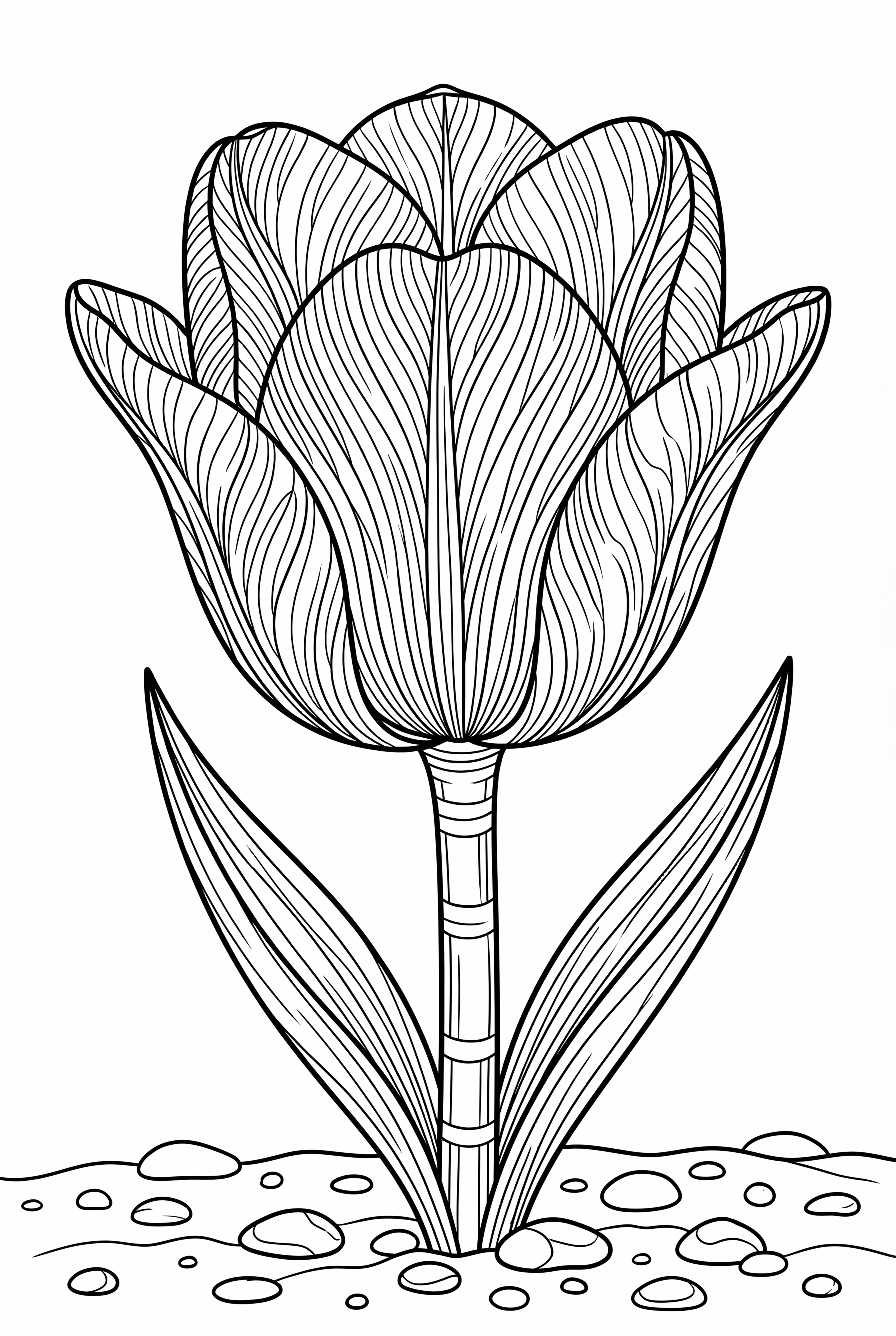 Tulip with Detailed Petal Patterns