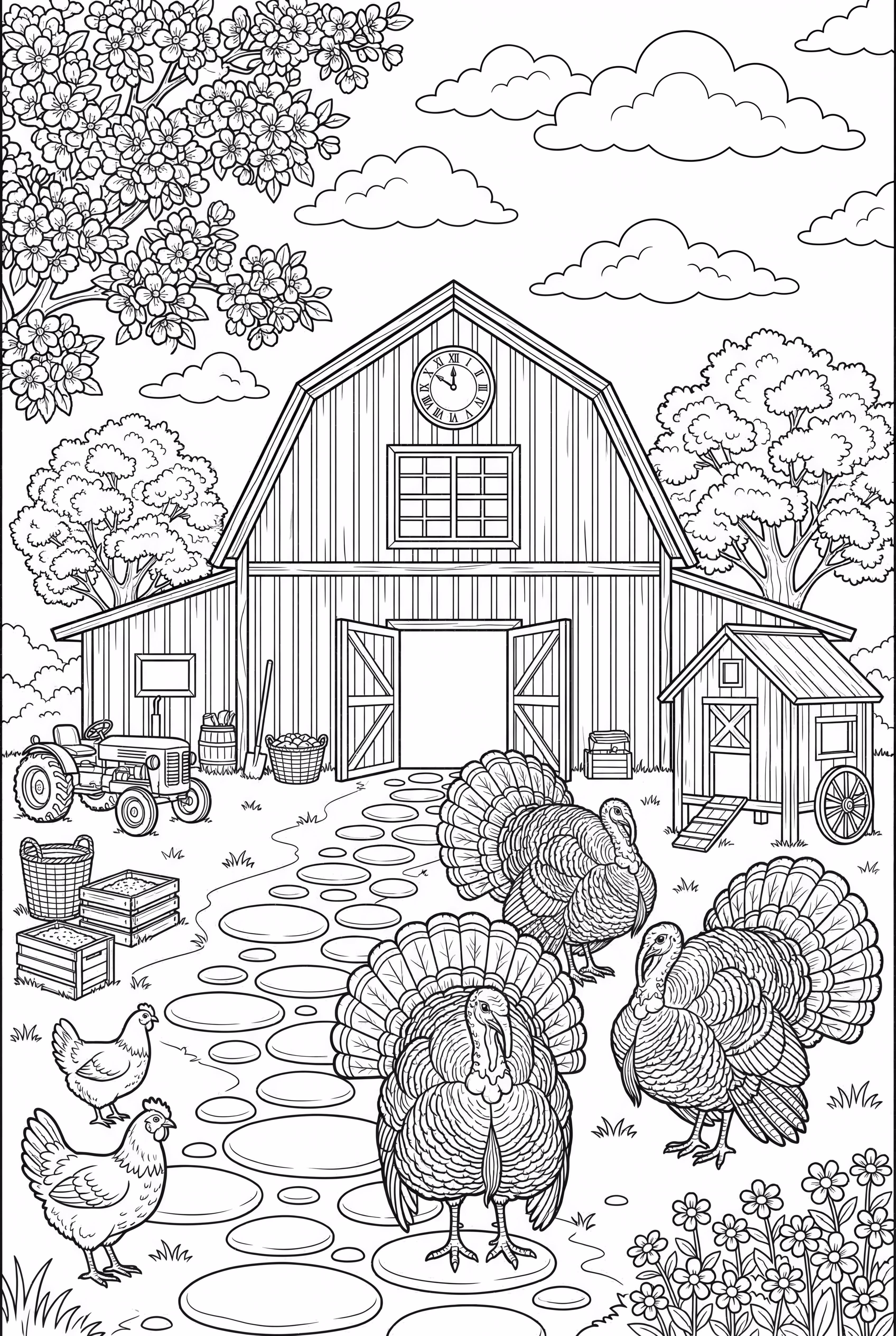 Escena de Granja de Pavos