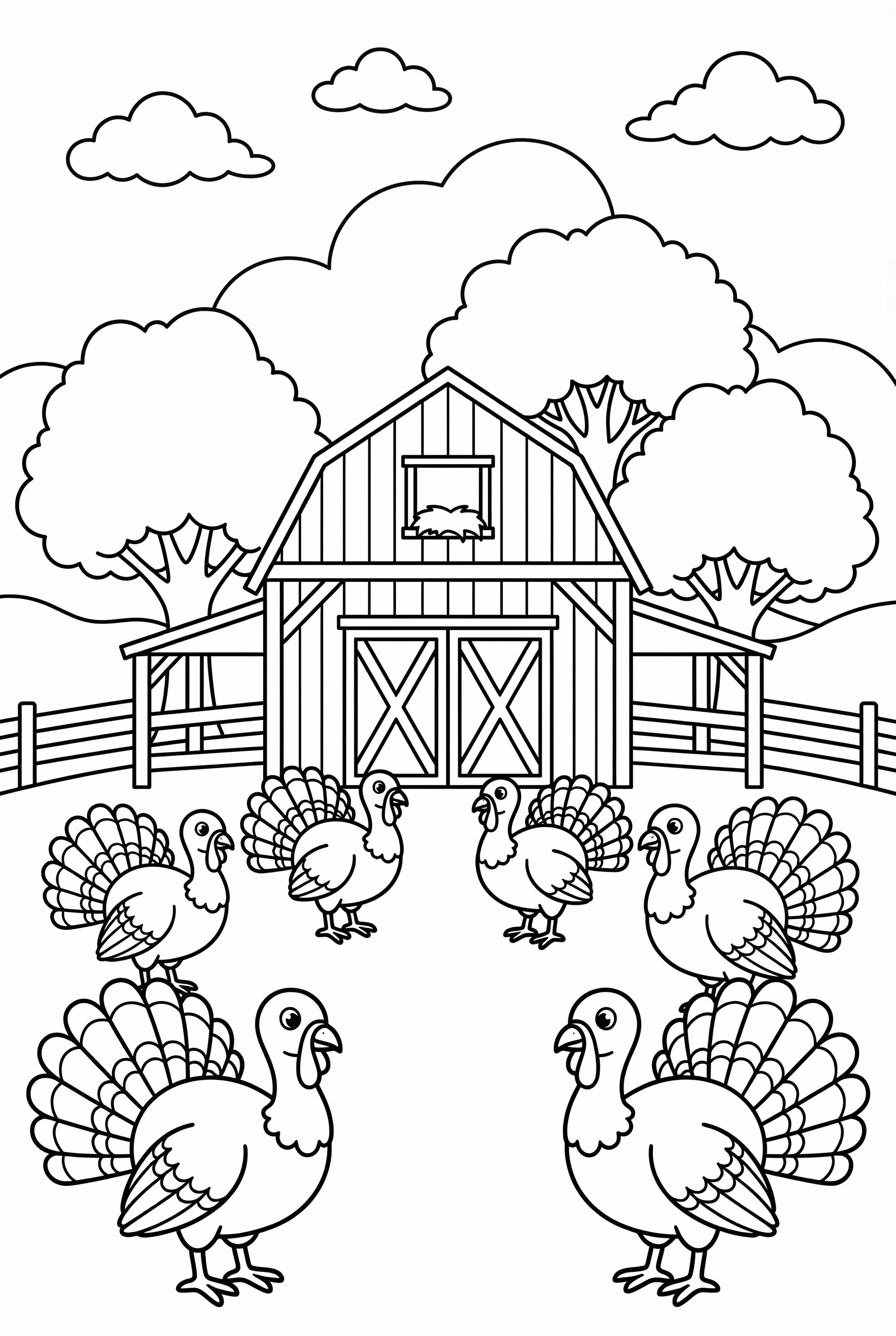 Turkey Farm Scene
