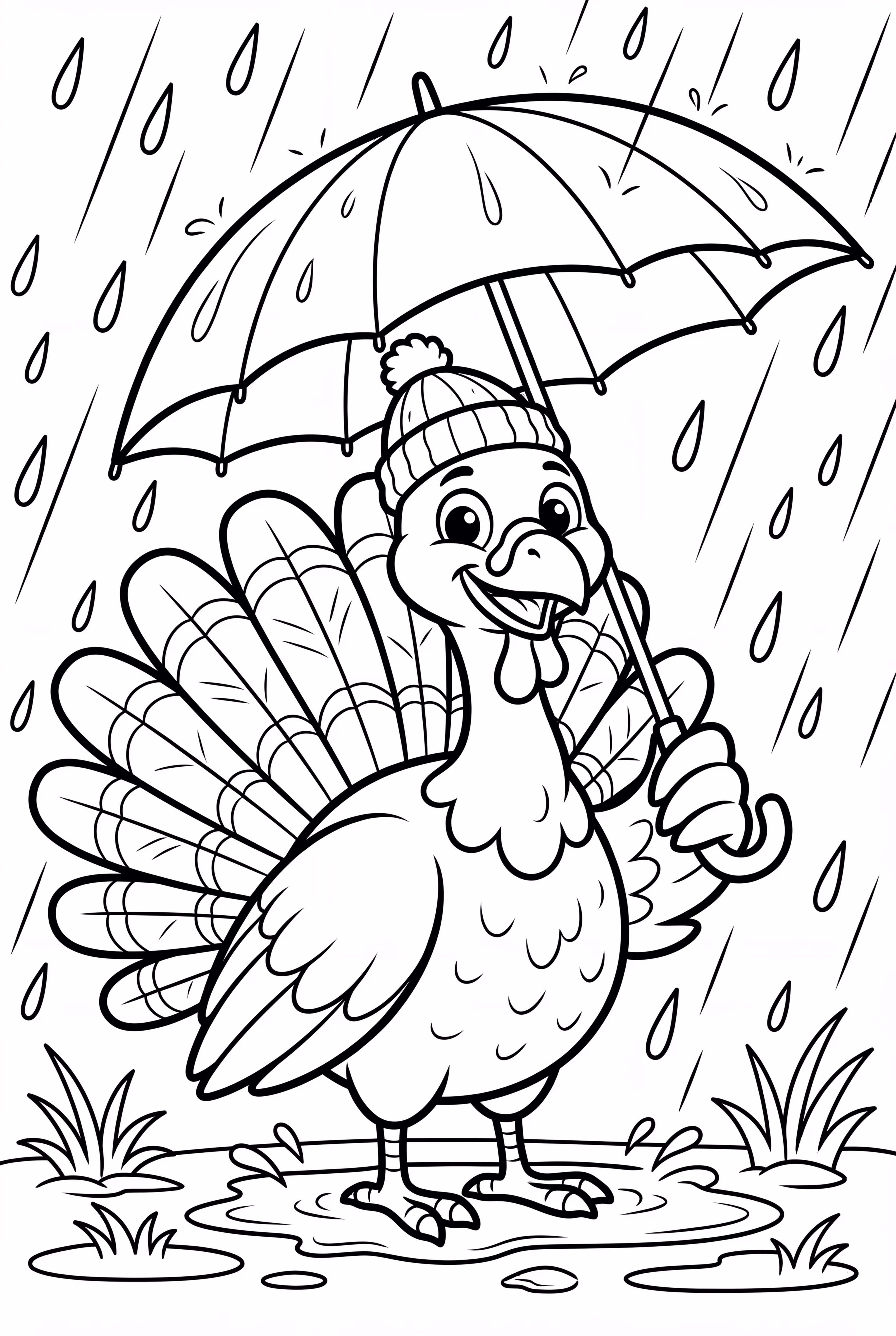 터키가 비를 맞는 장면