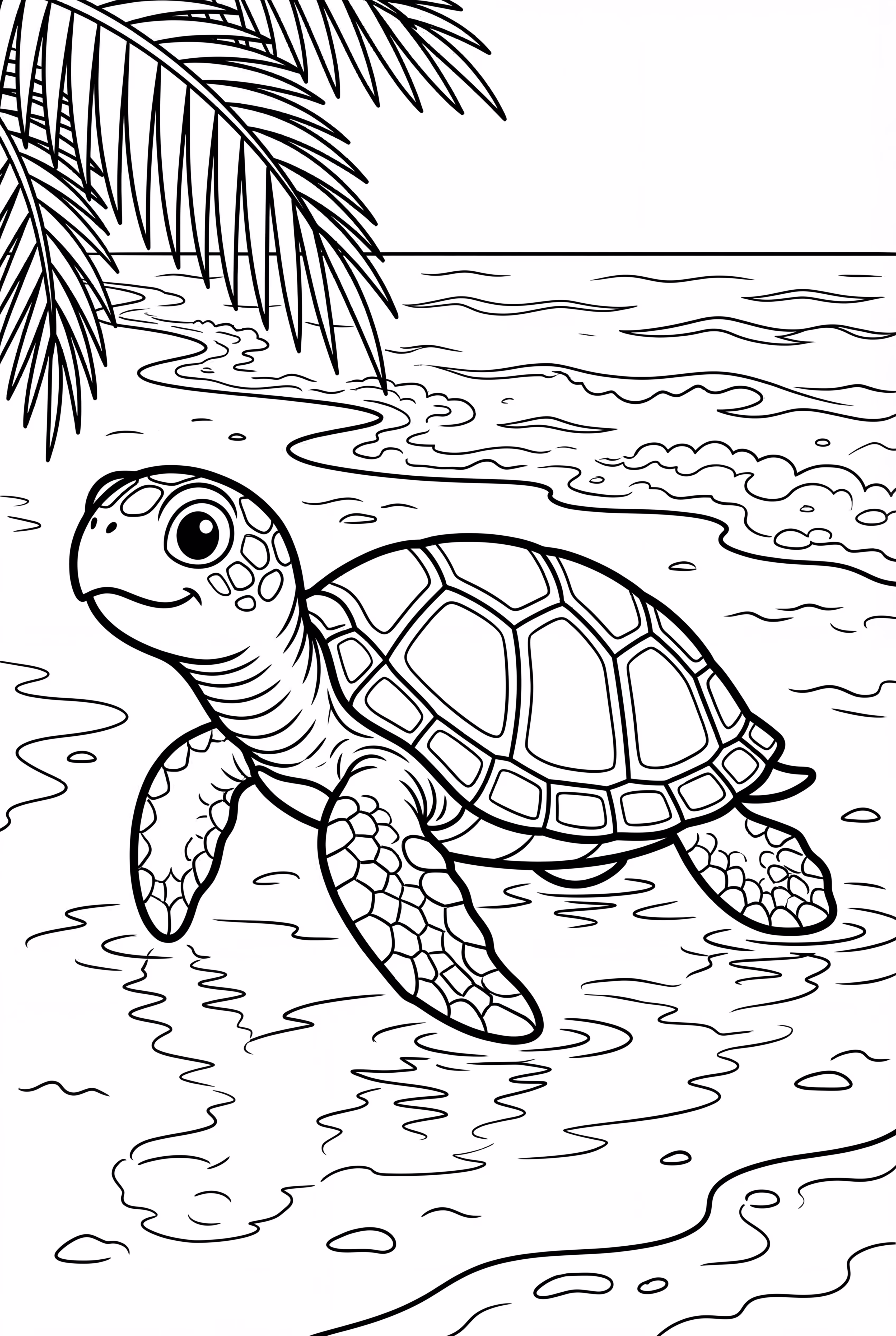 Turtle walking on the beach