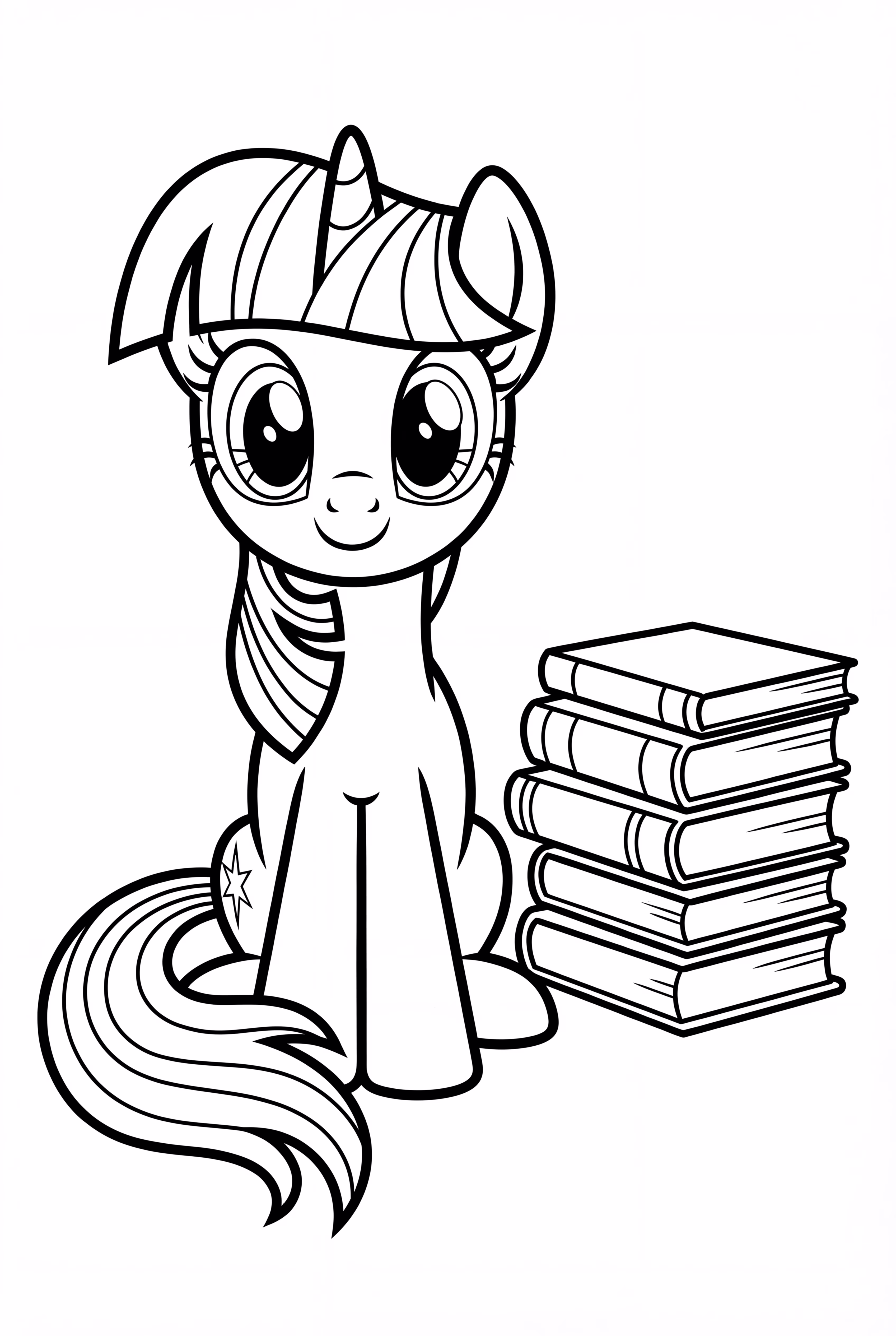 Twilight Sparkle Avec Une Pile De Livres