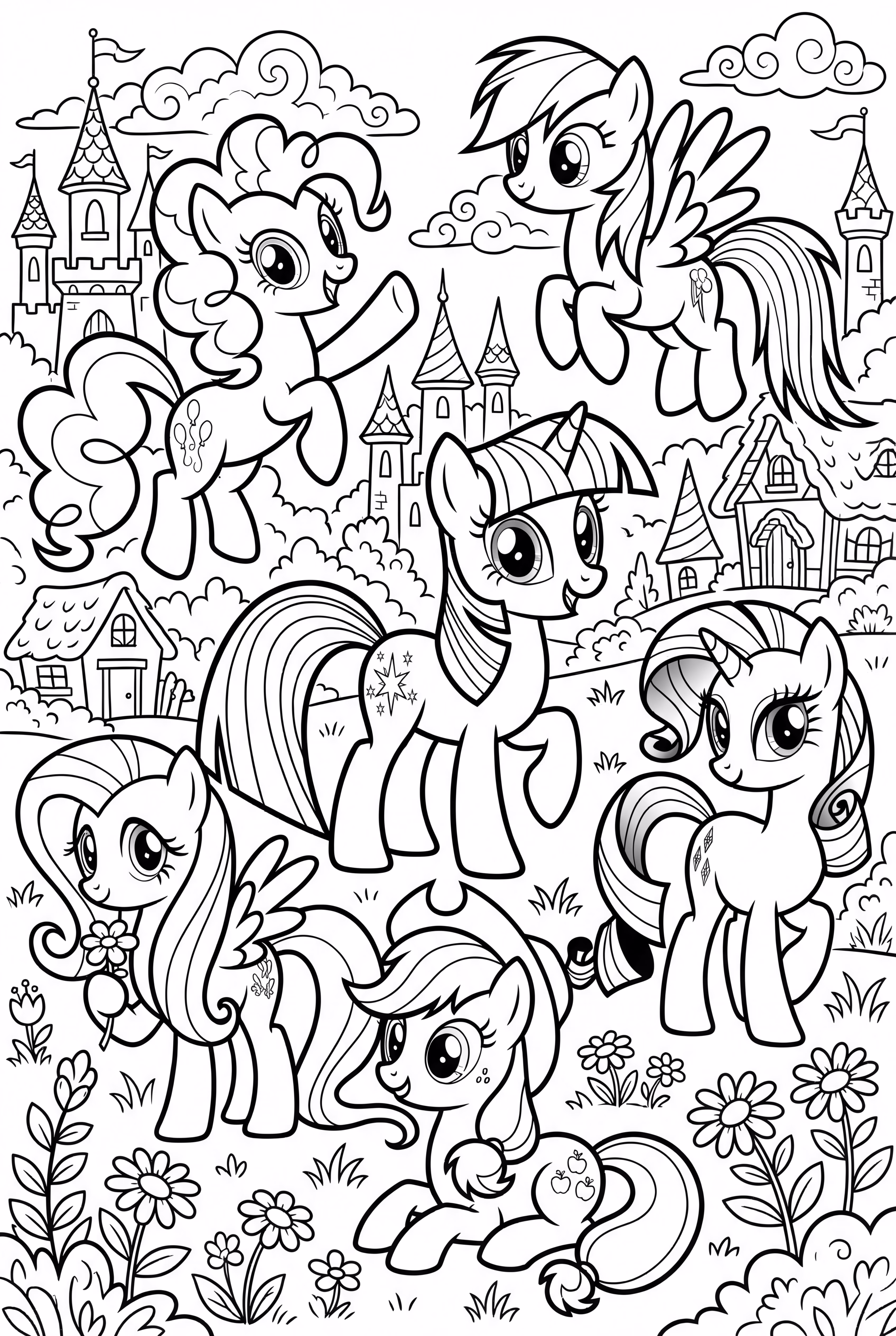 Twilight Sparkle com Todos os Seus Amigos