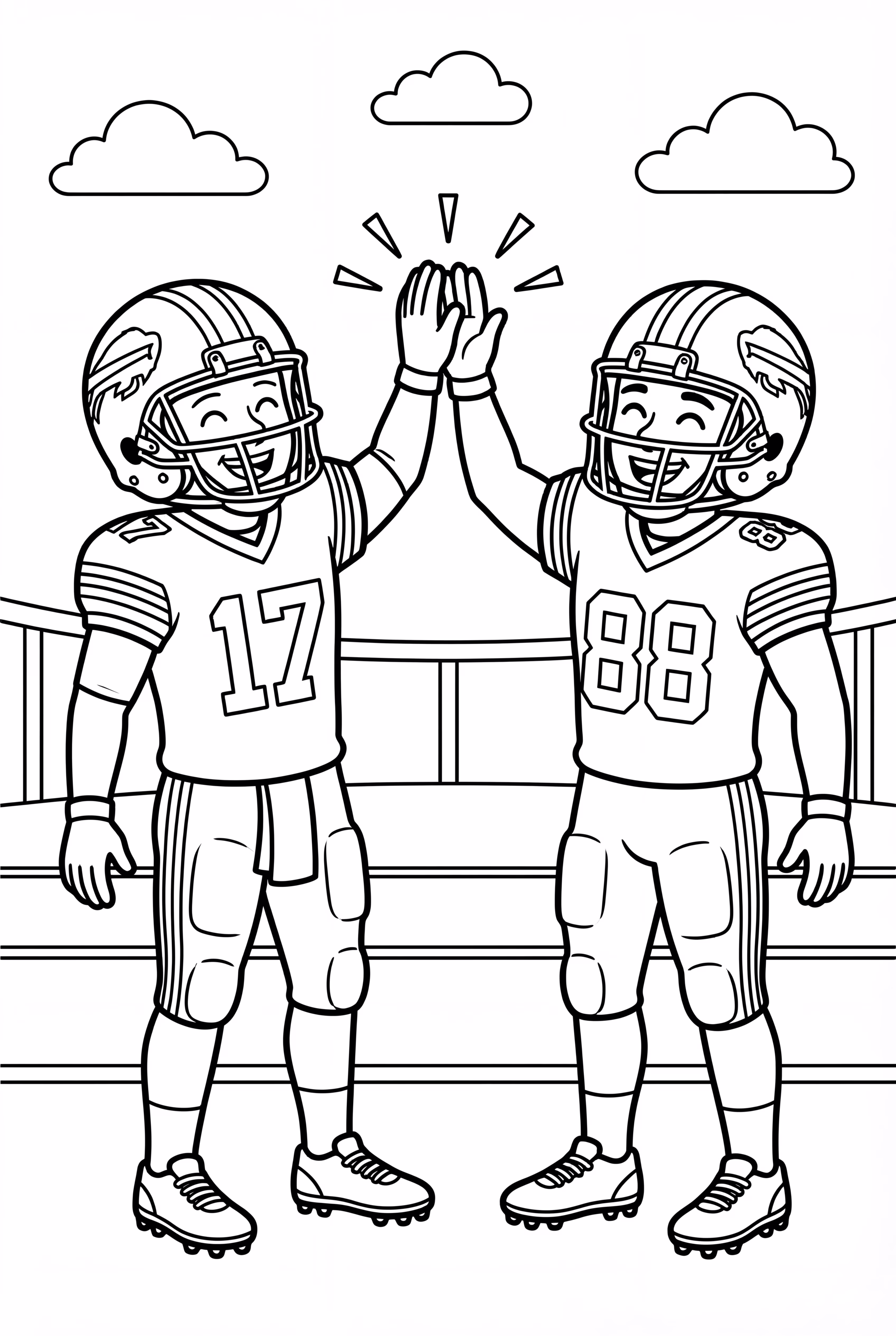 Two Buffalo Bills Players High Five