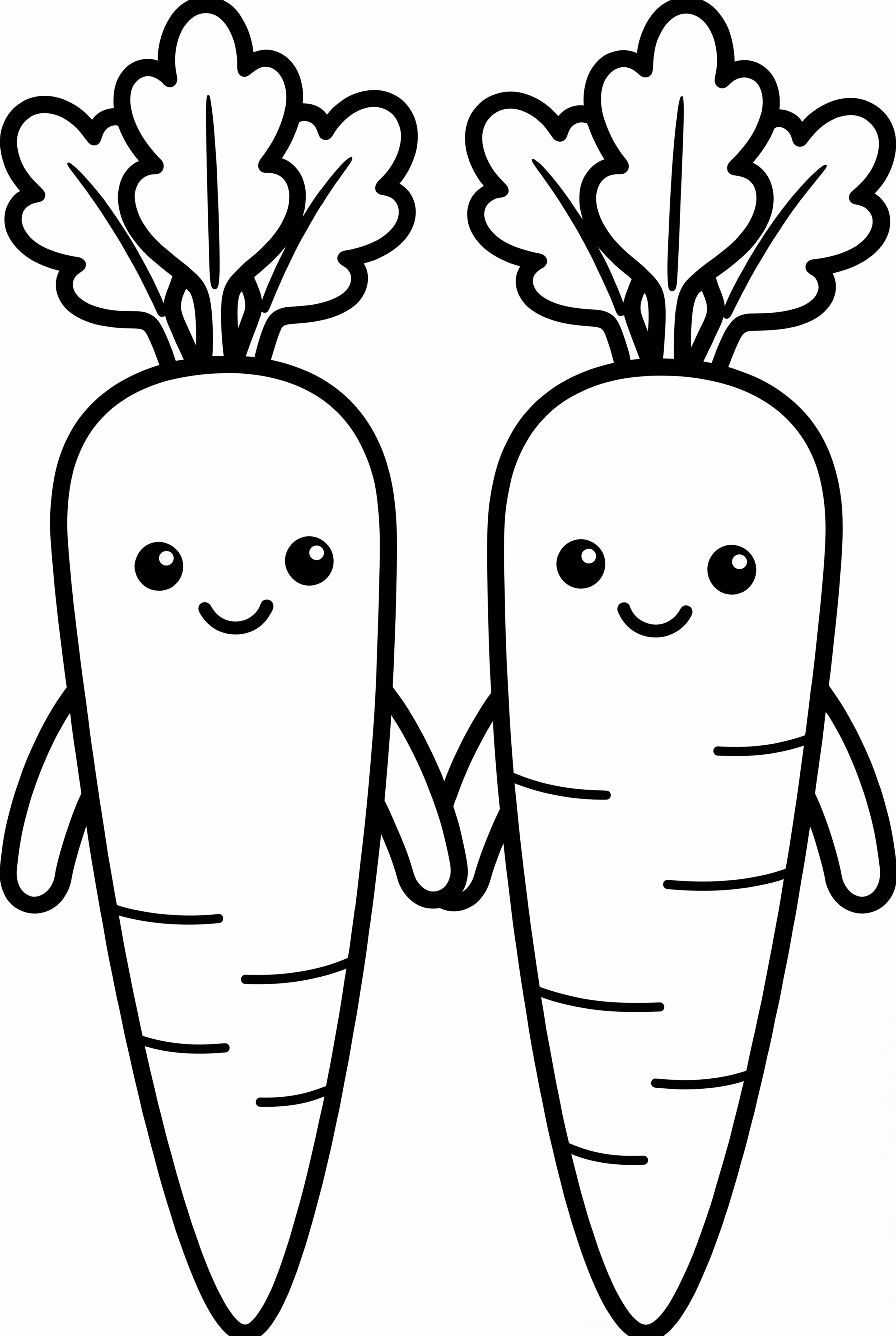 Two Carrot Friends Holding Hands