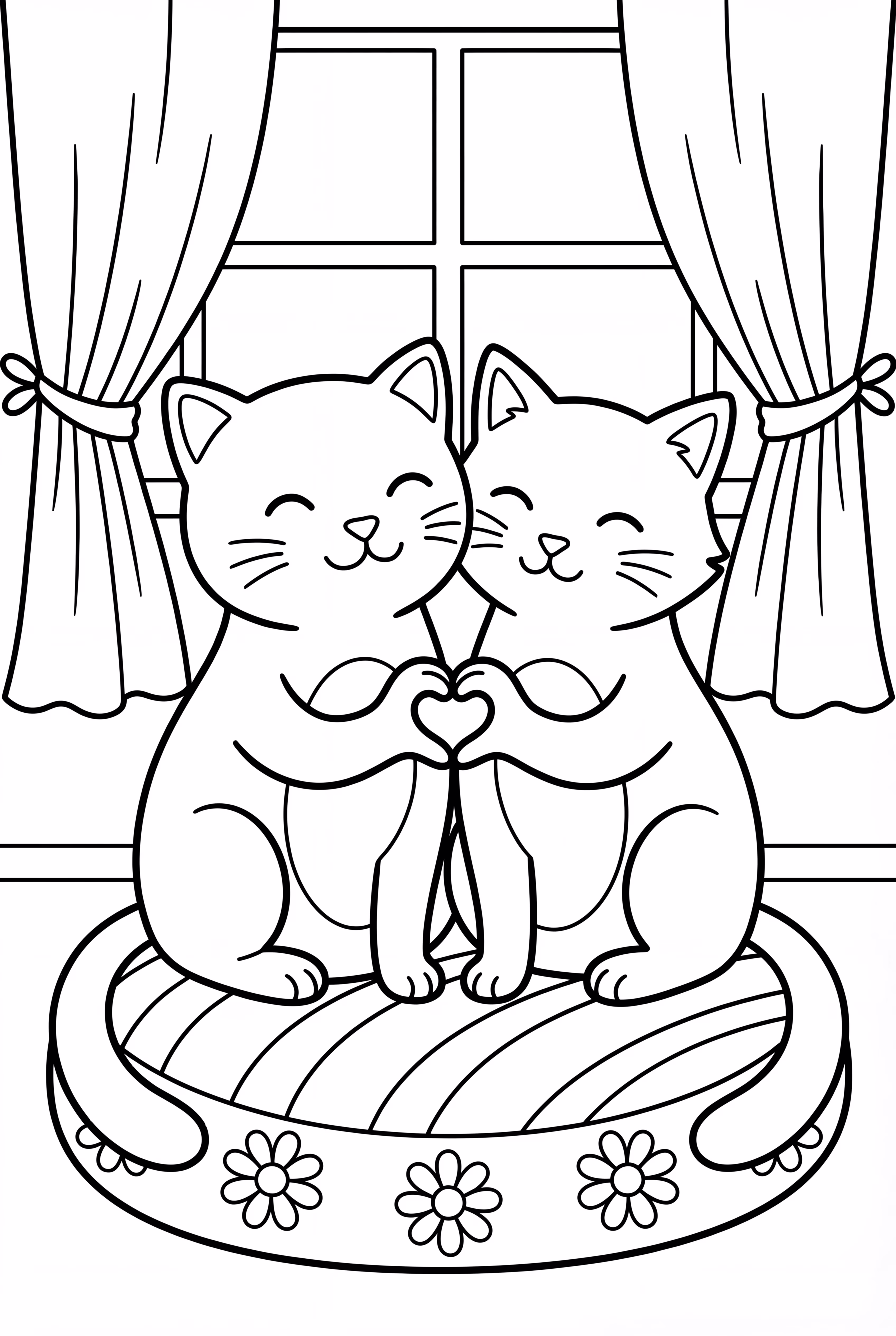 Two Cozy Cats Cuddling Together