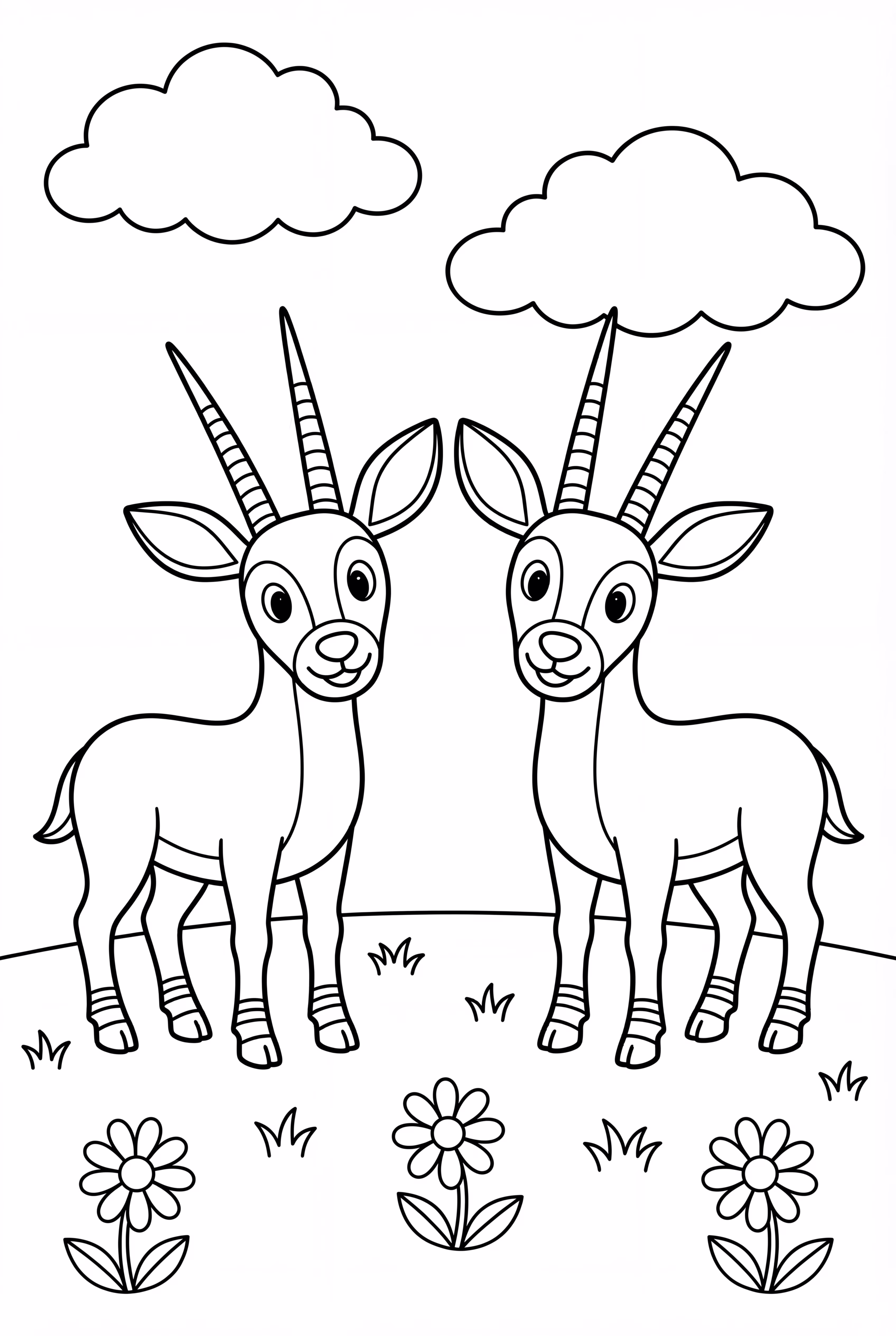 함께 있는 두 사올라 친구