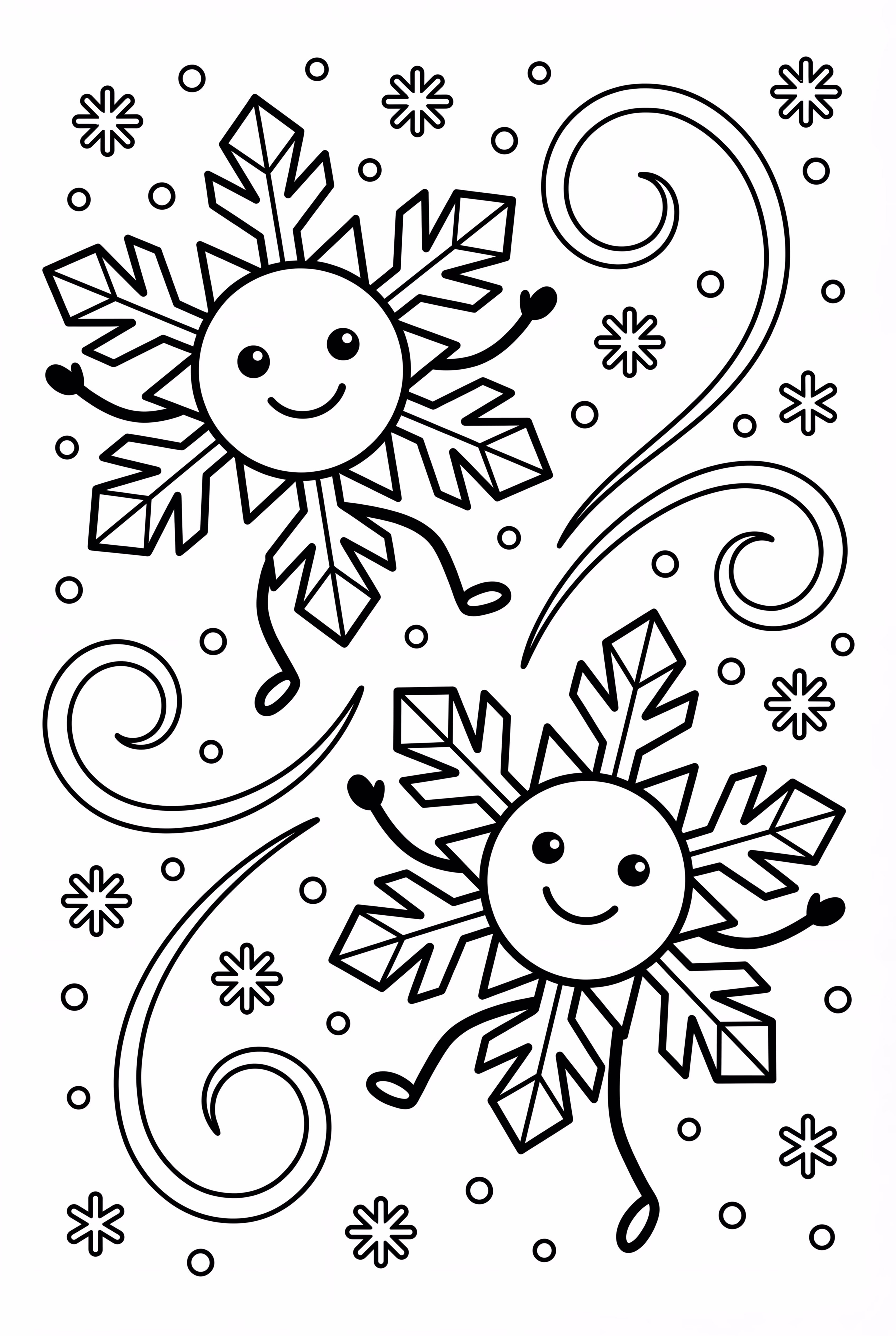 Two Snowflakes Dancing Together