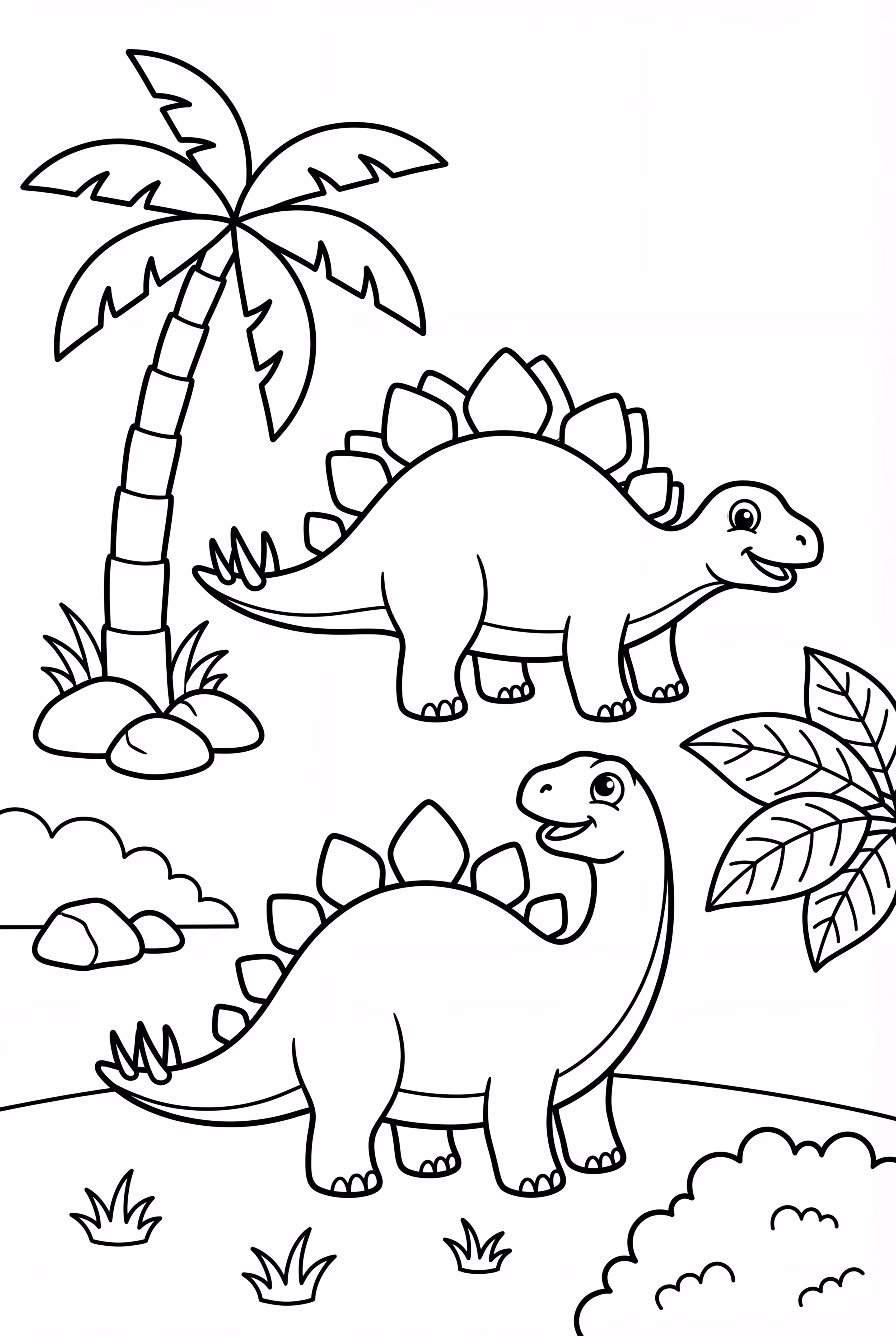 Two Stegosaurus Friends Chatting