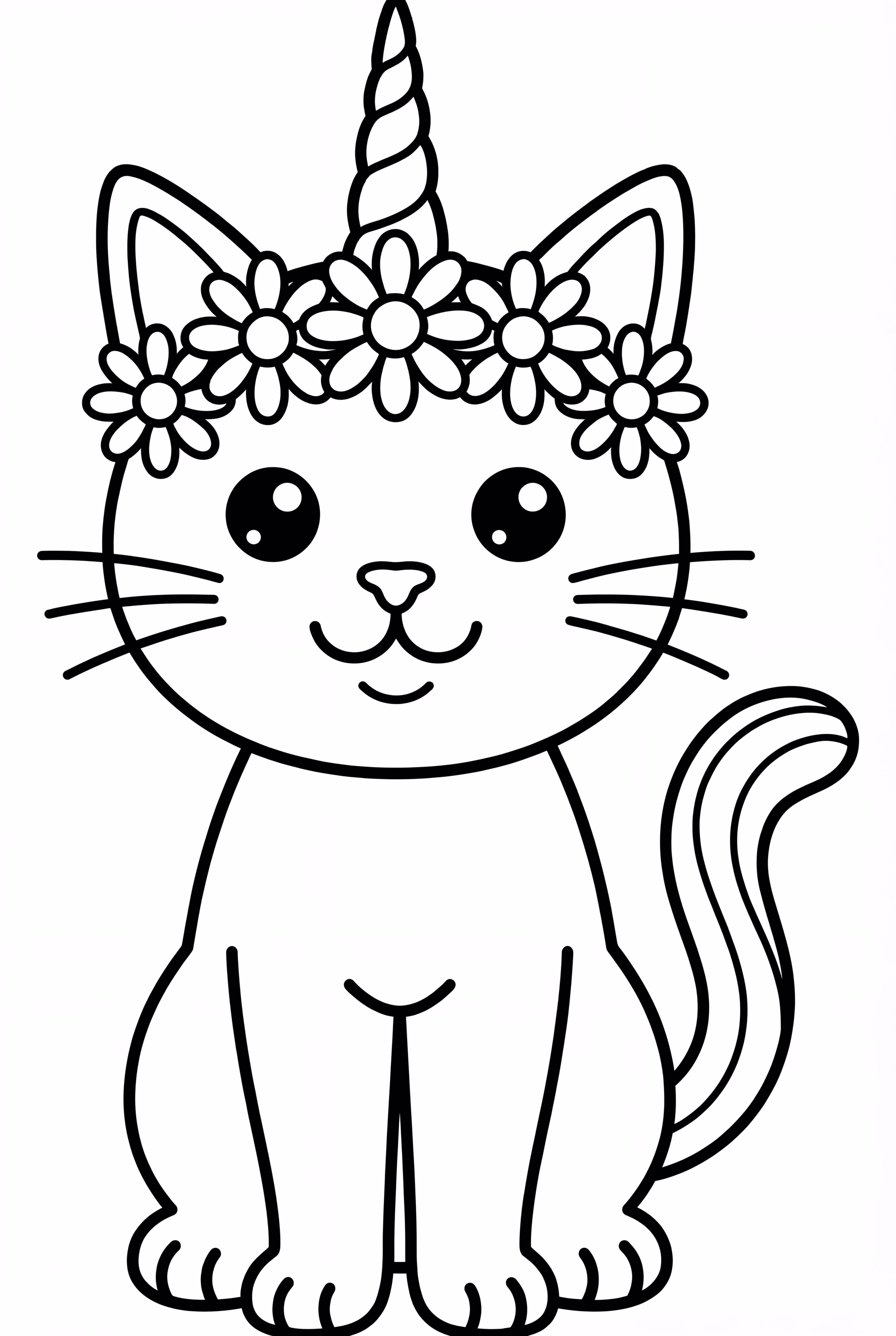 Unicorn Cat With Floral Crown