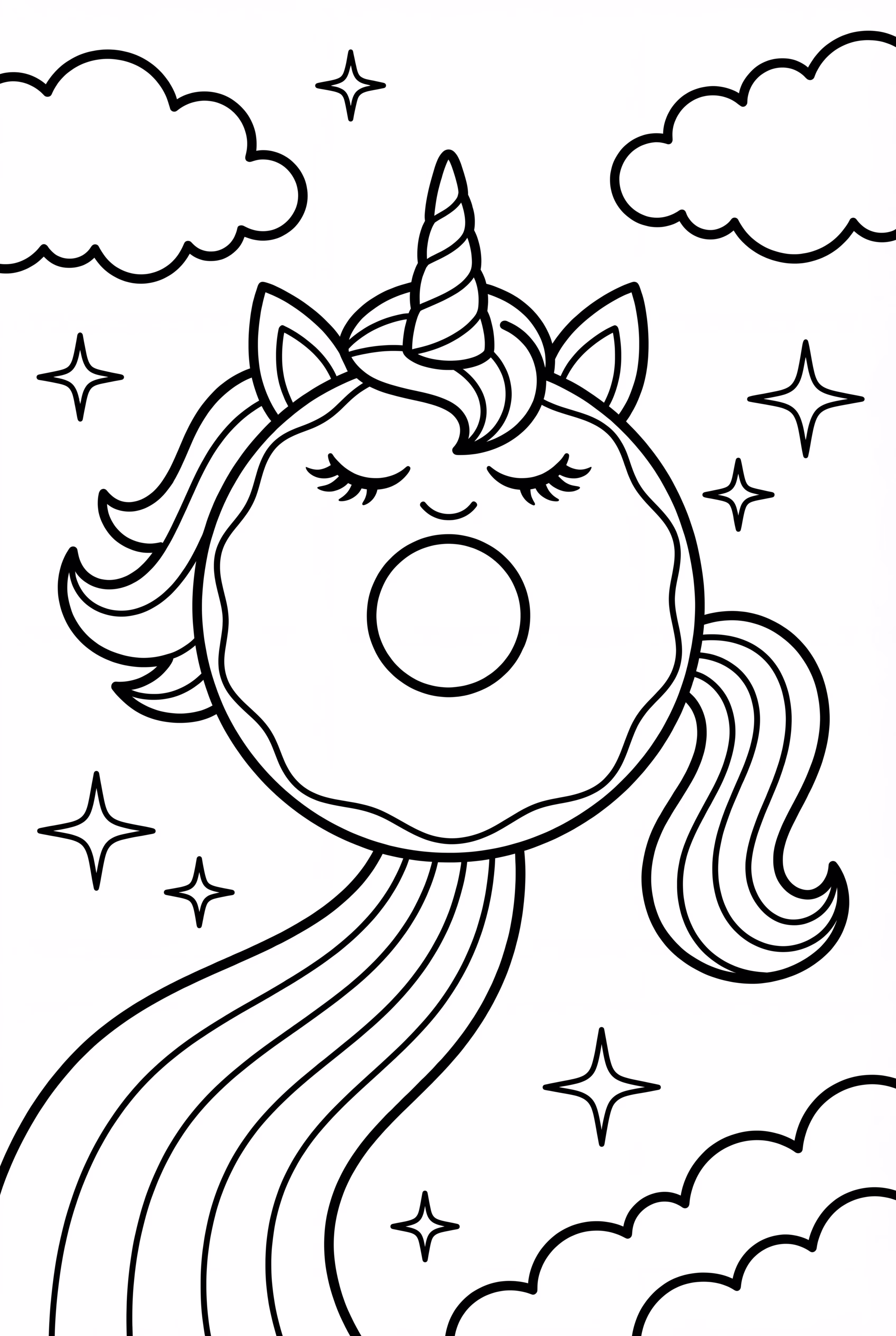 Unicorn Donut With Rainbow Trail