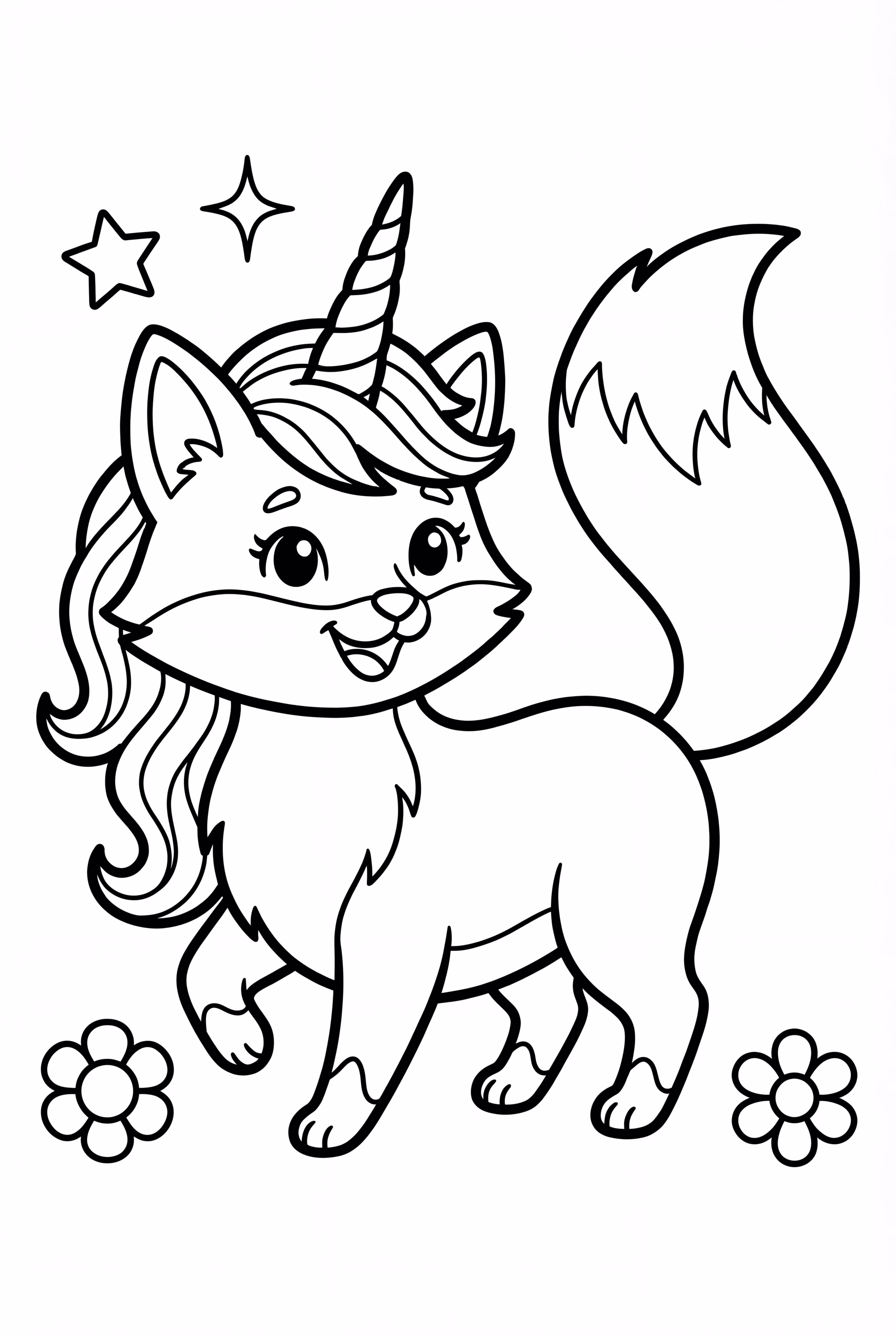 Unicorn Fox With Fluffy Tail