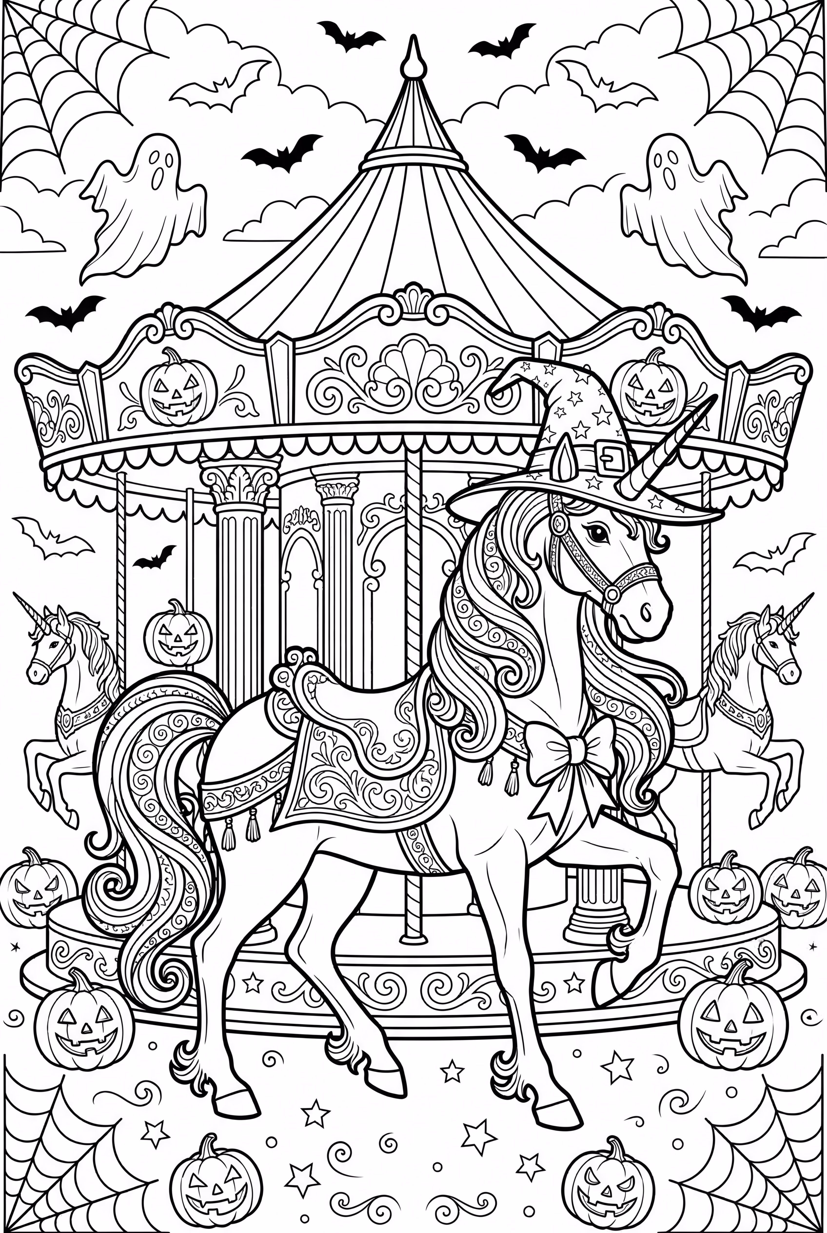 Unicornio Halloween y el Carrusel Embrujado