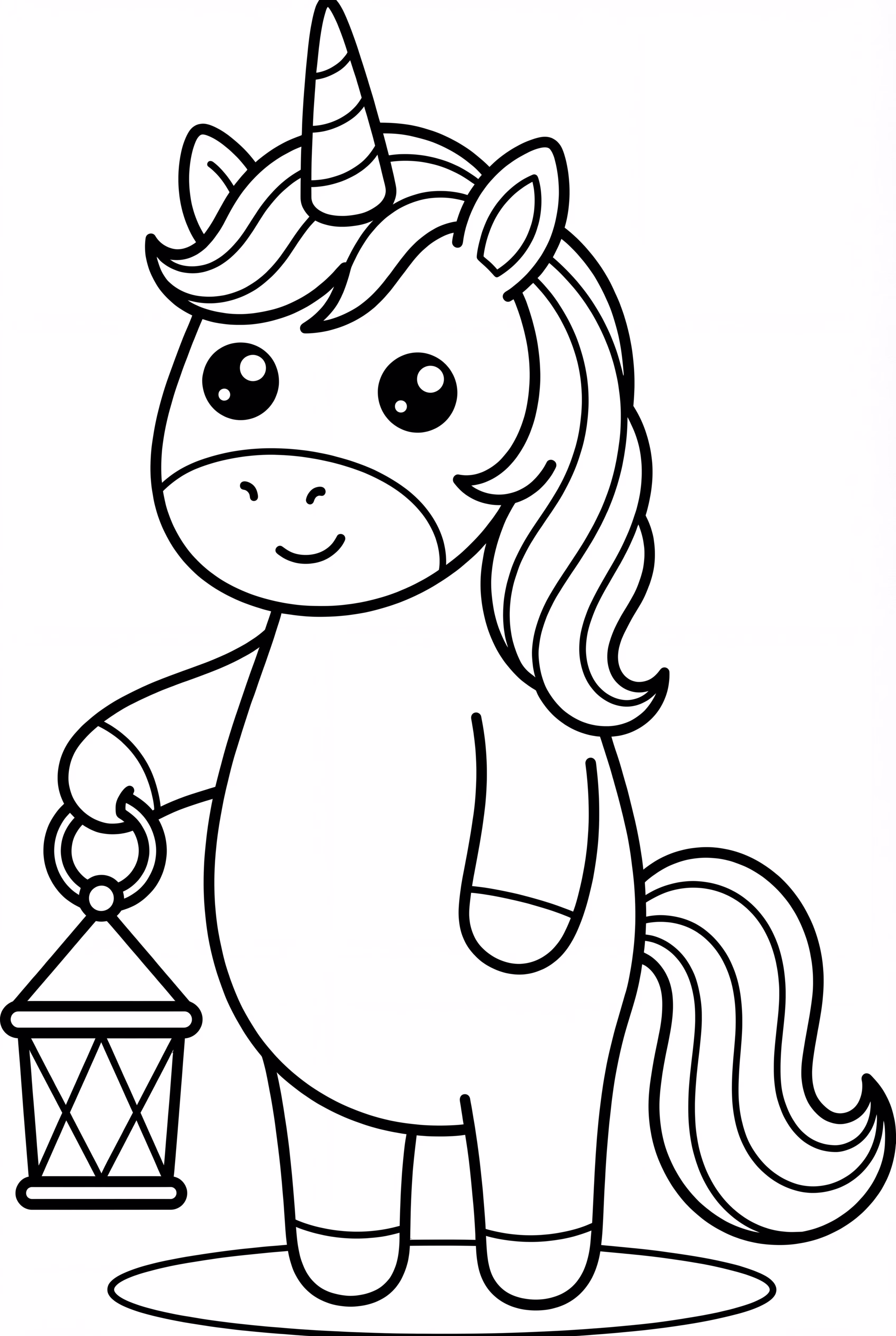 Unicorn Halloween Holding A Lantern