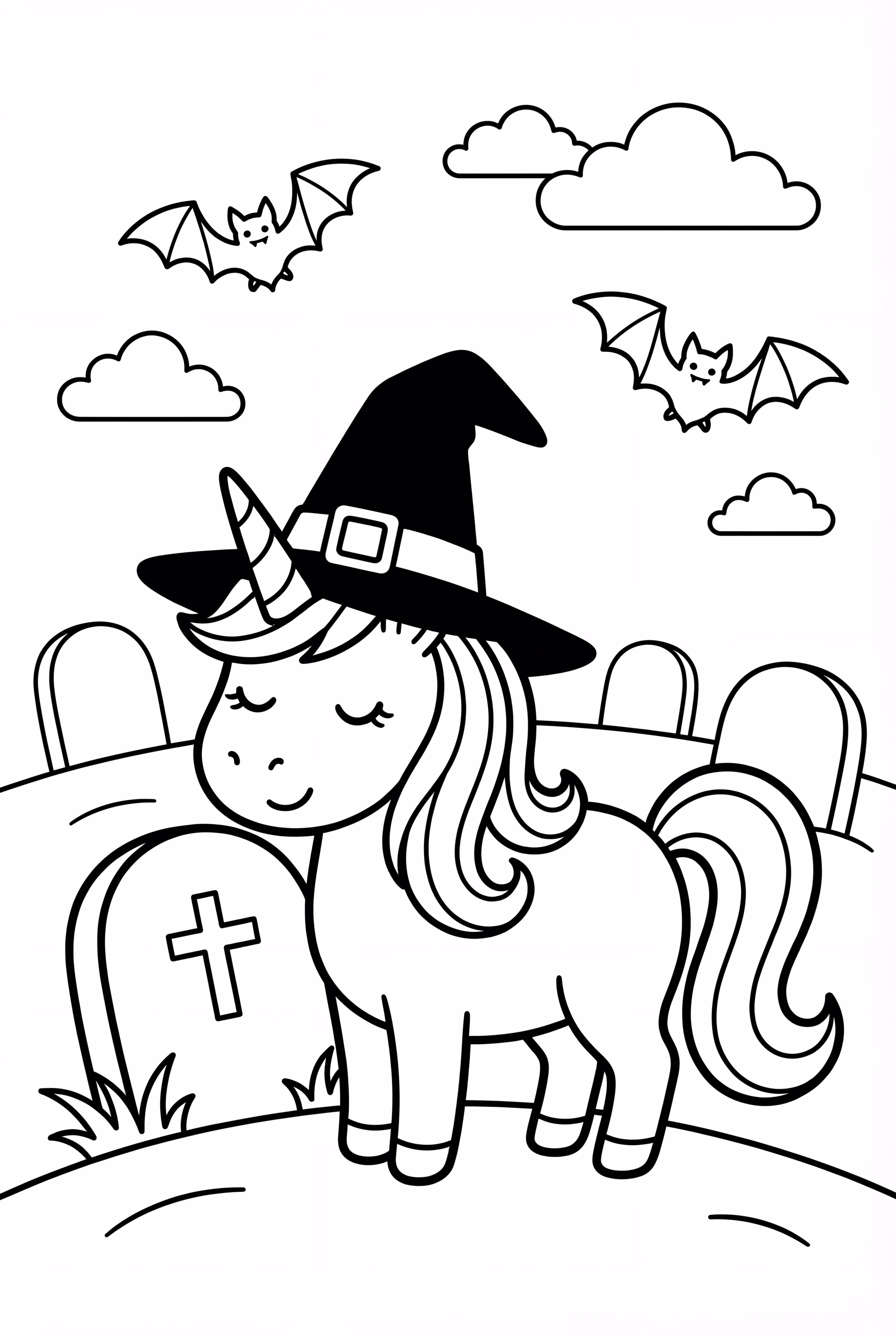 万圣节墓地里的独角兽