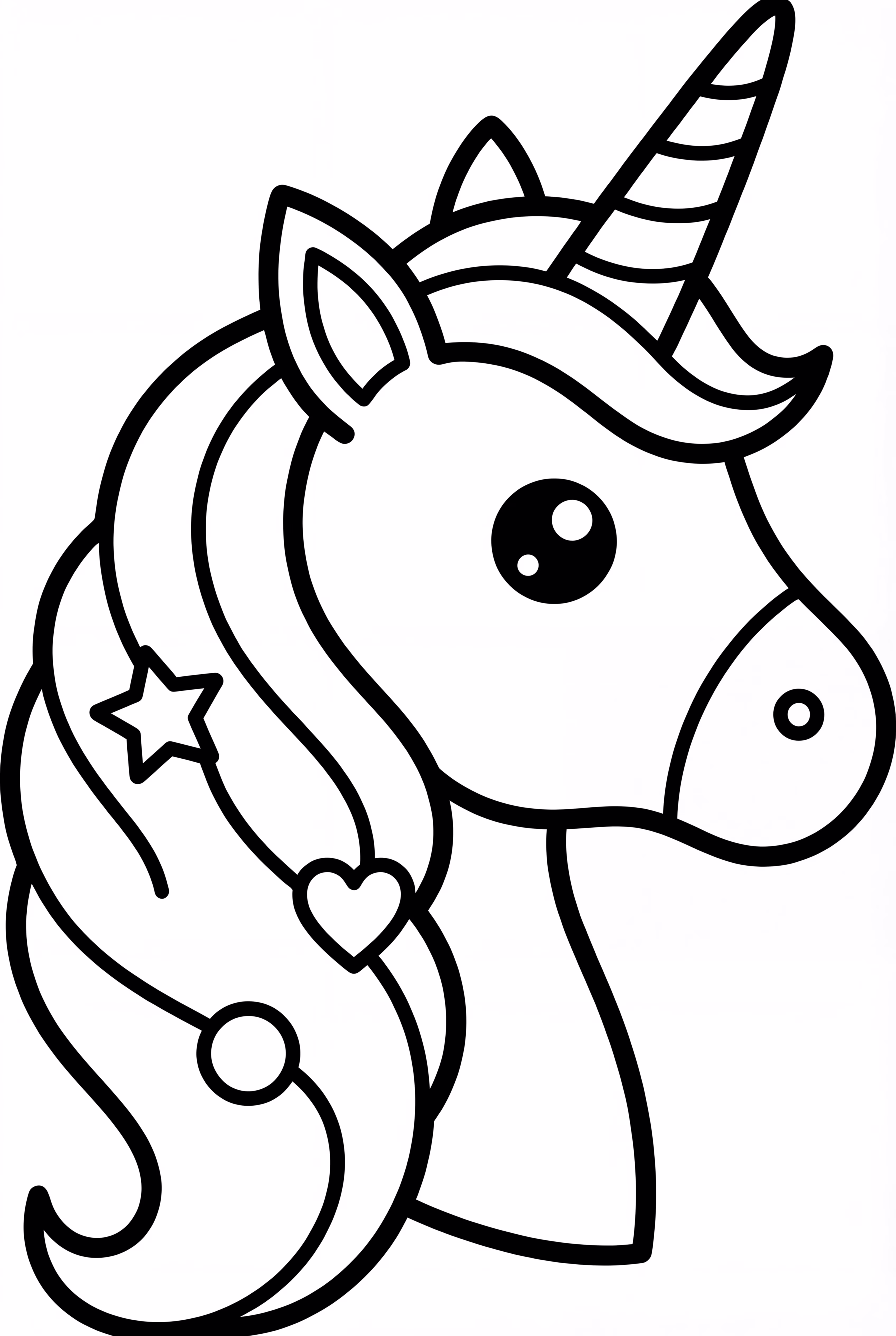 Unicorn Head Silhouette With Patterns