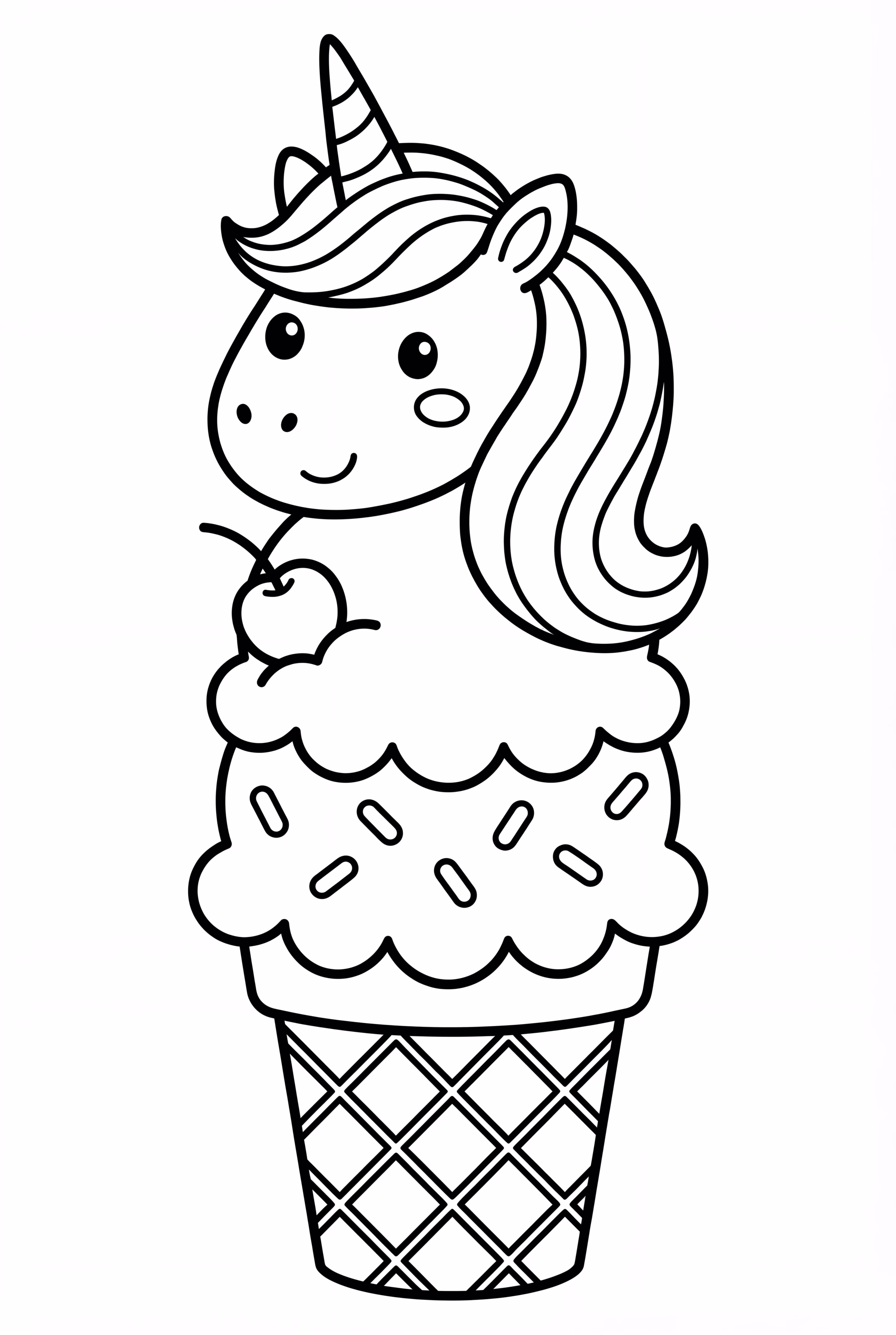 Unicorn Ice Cream Sundae With Sprinkles