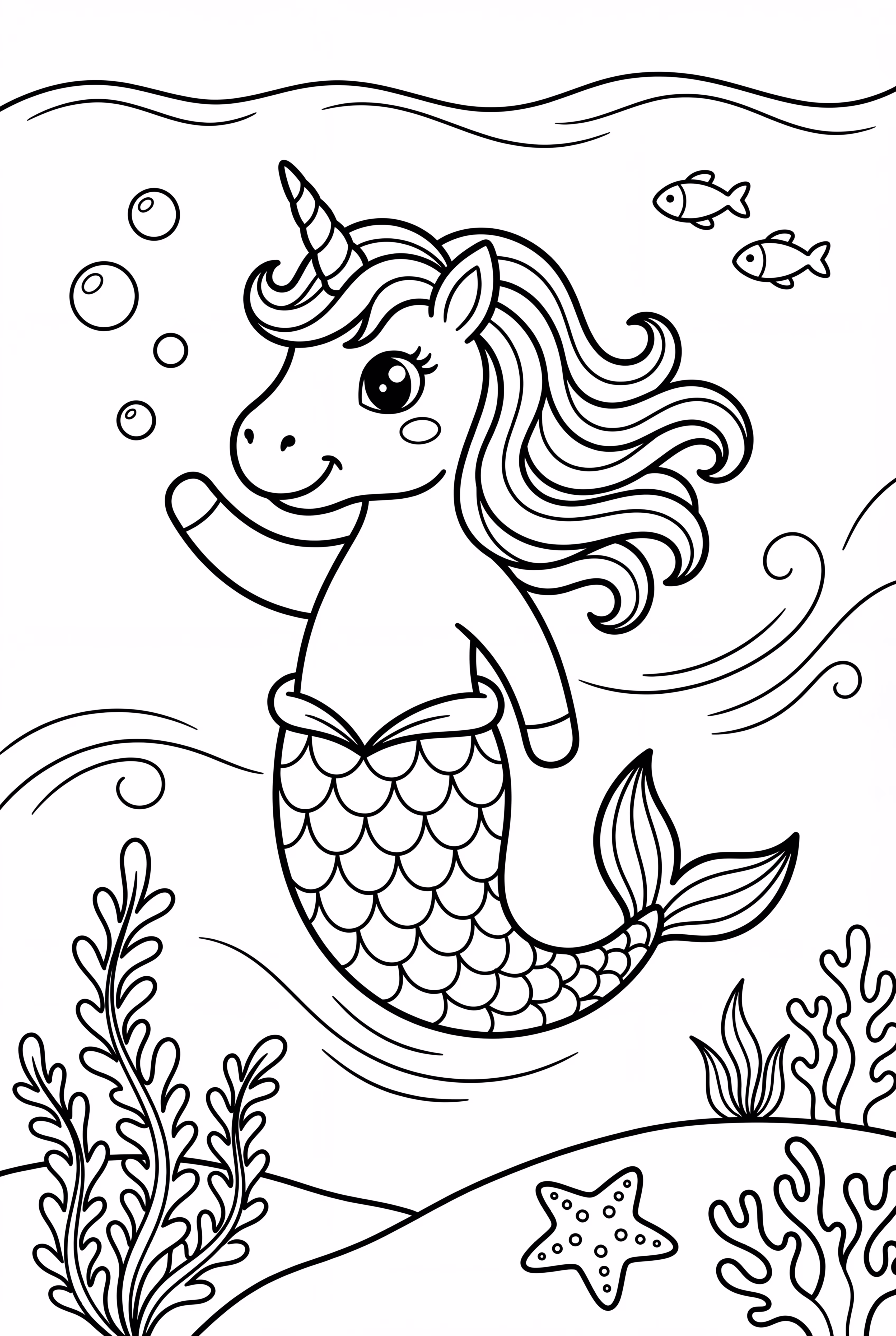 Unicorn Mermaid In A Sparkling Ocean