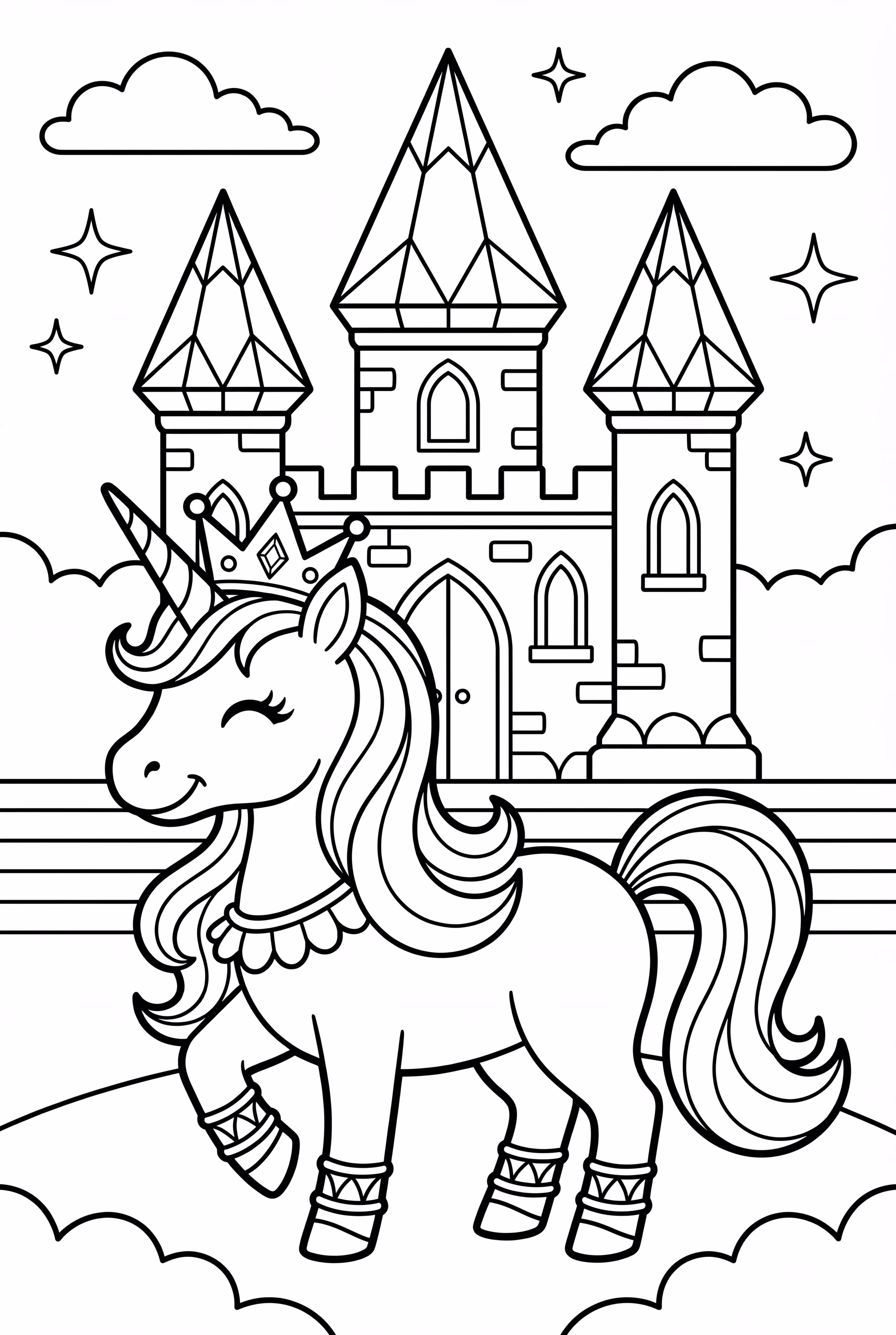 Unicorn Princess In Crystal Palace