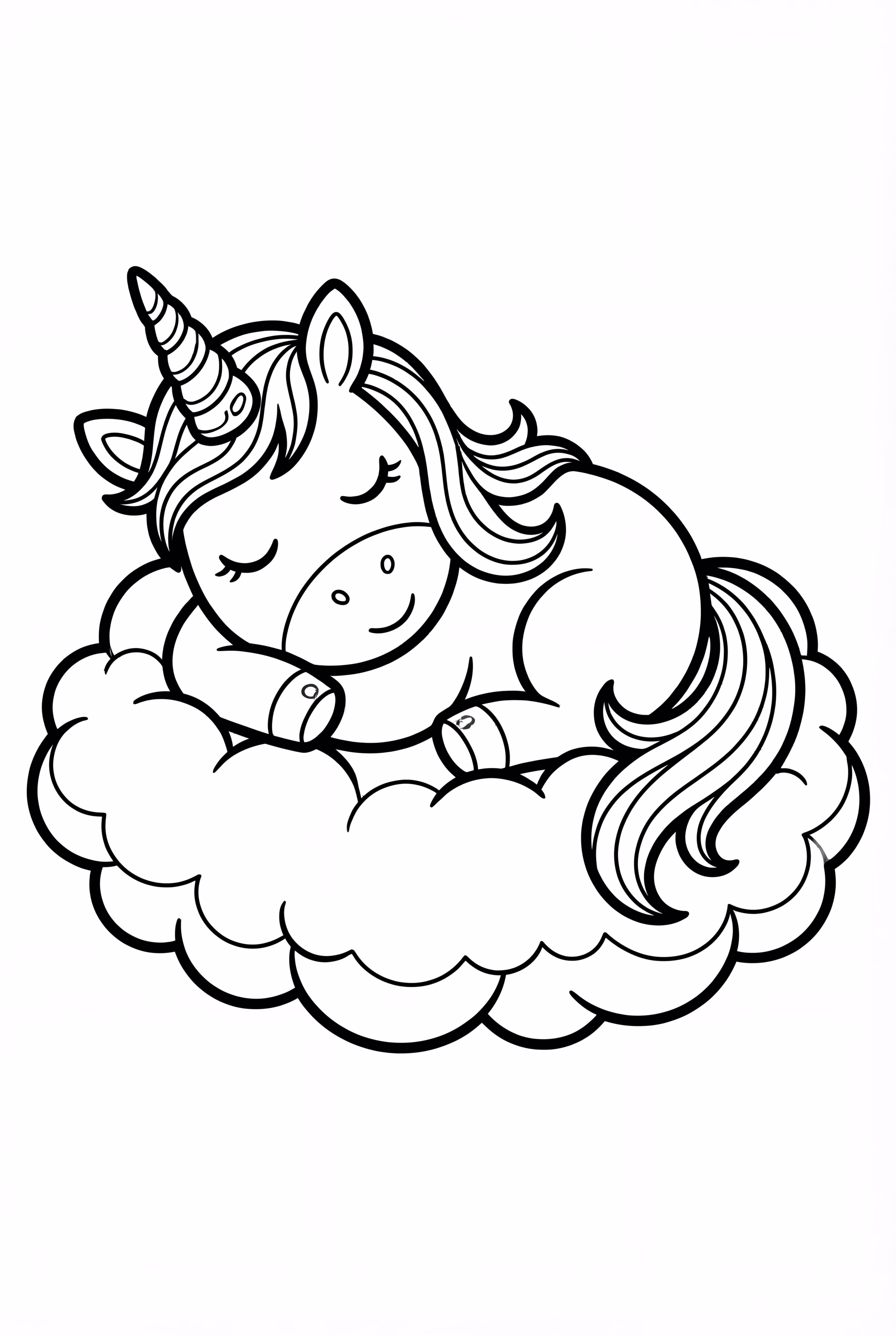 Unicorn Sleeping On Cotton Candy Cloud