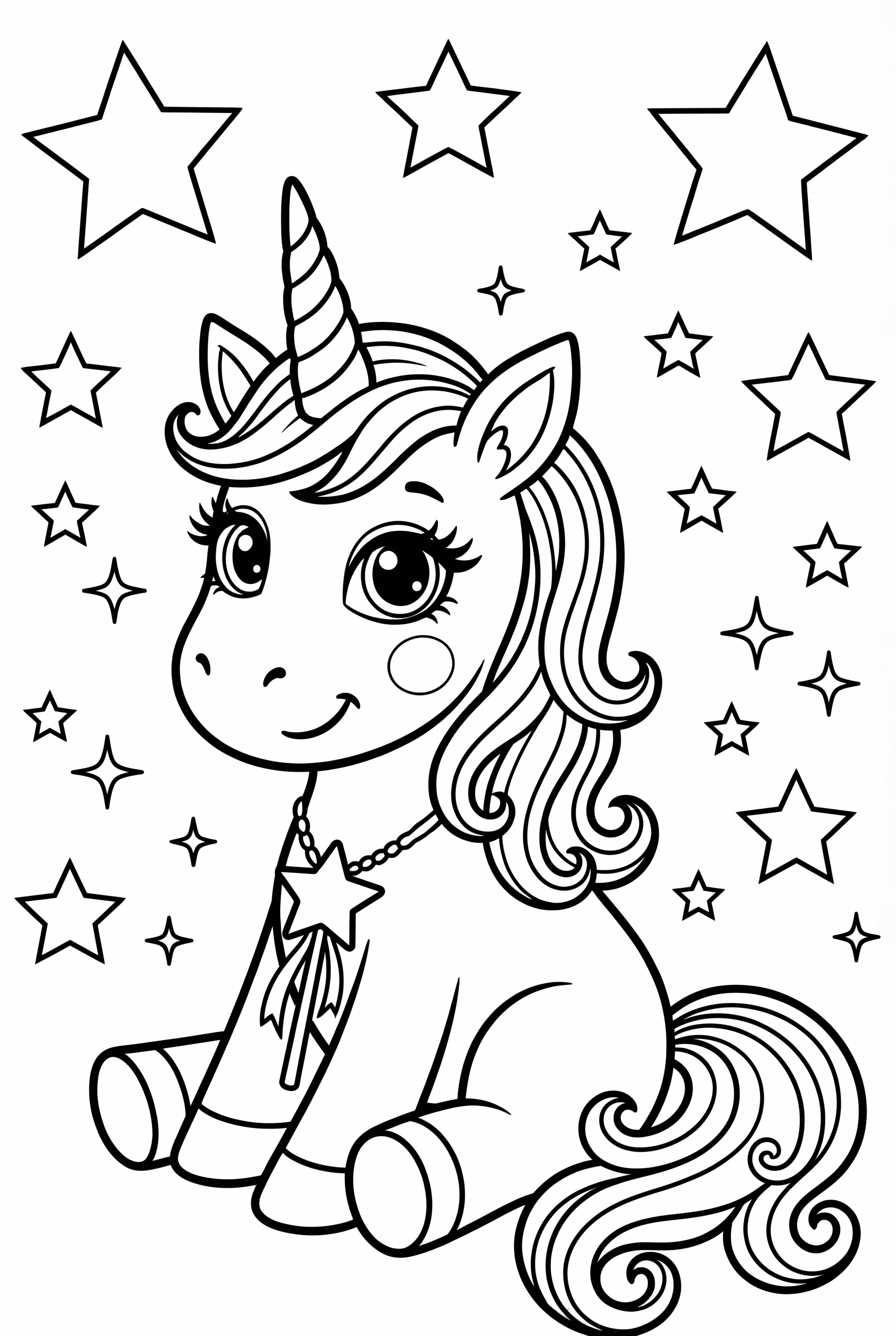 unicorn surrounded by stars