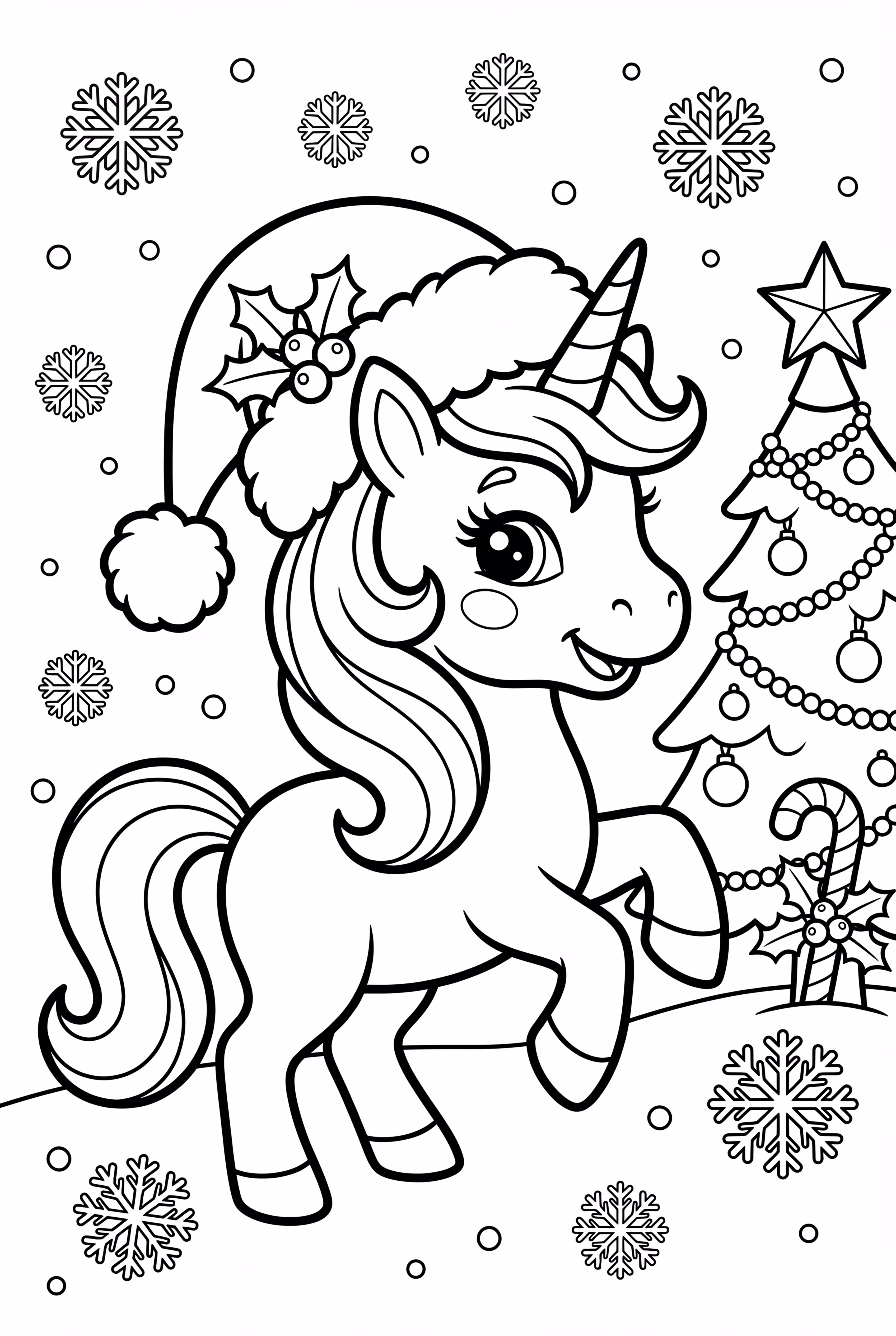 unicorn wearing a christmas hat-2