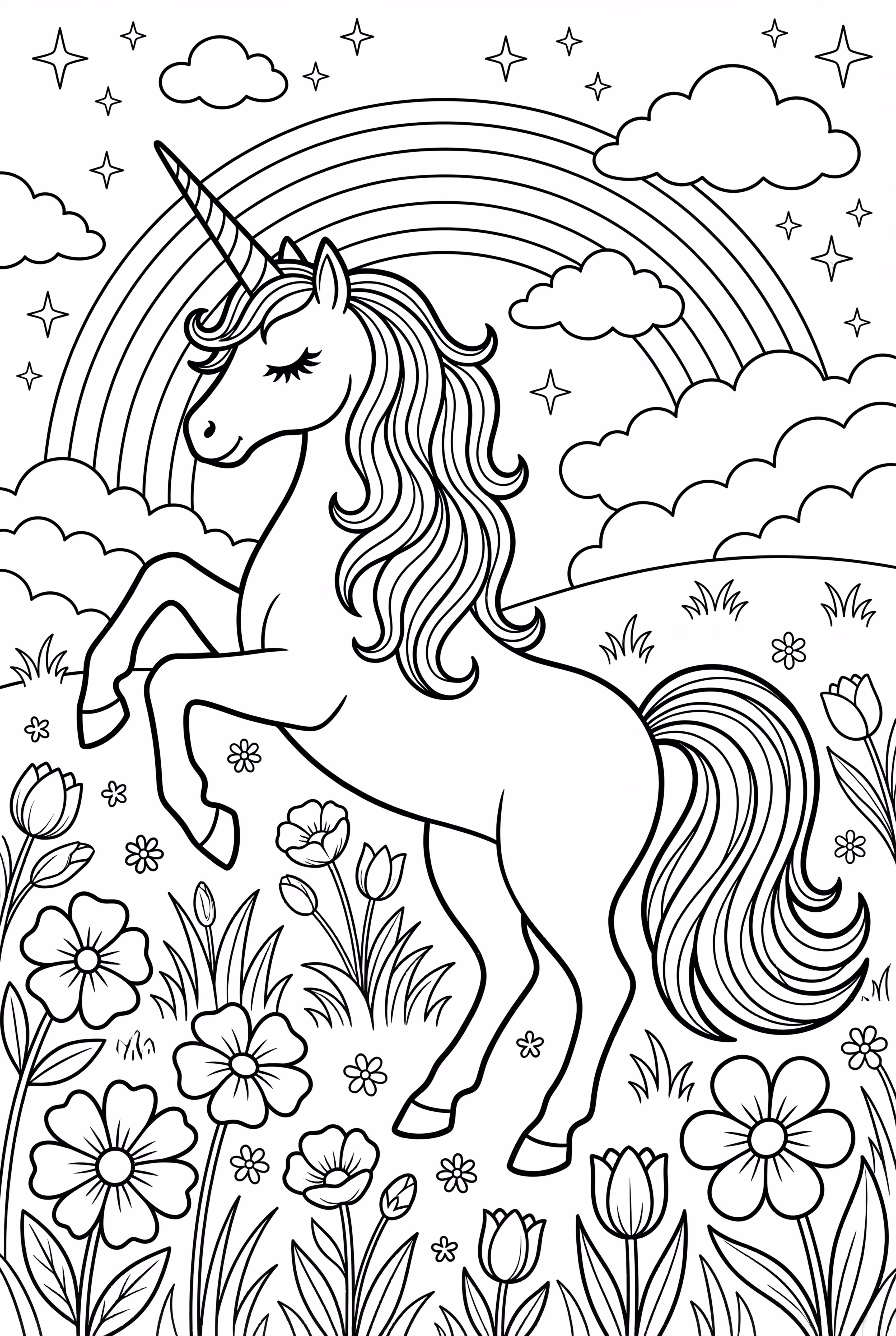 unicorn with a rainbow background-2